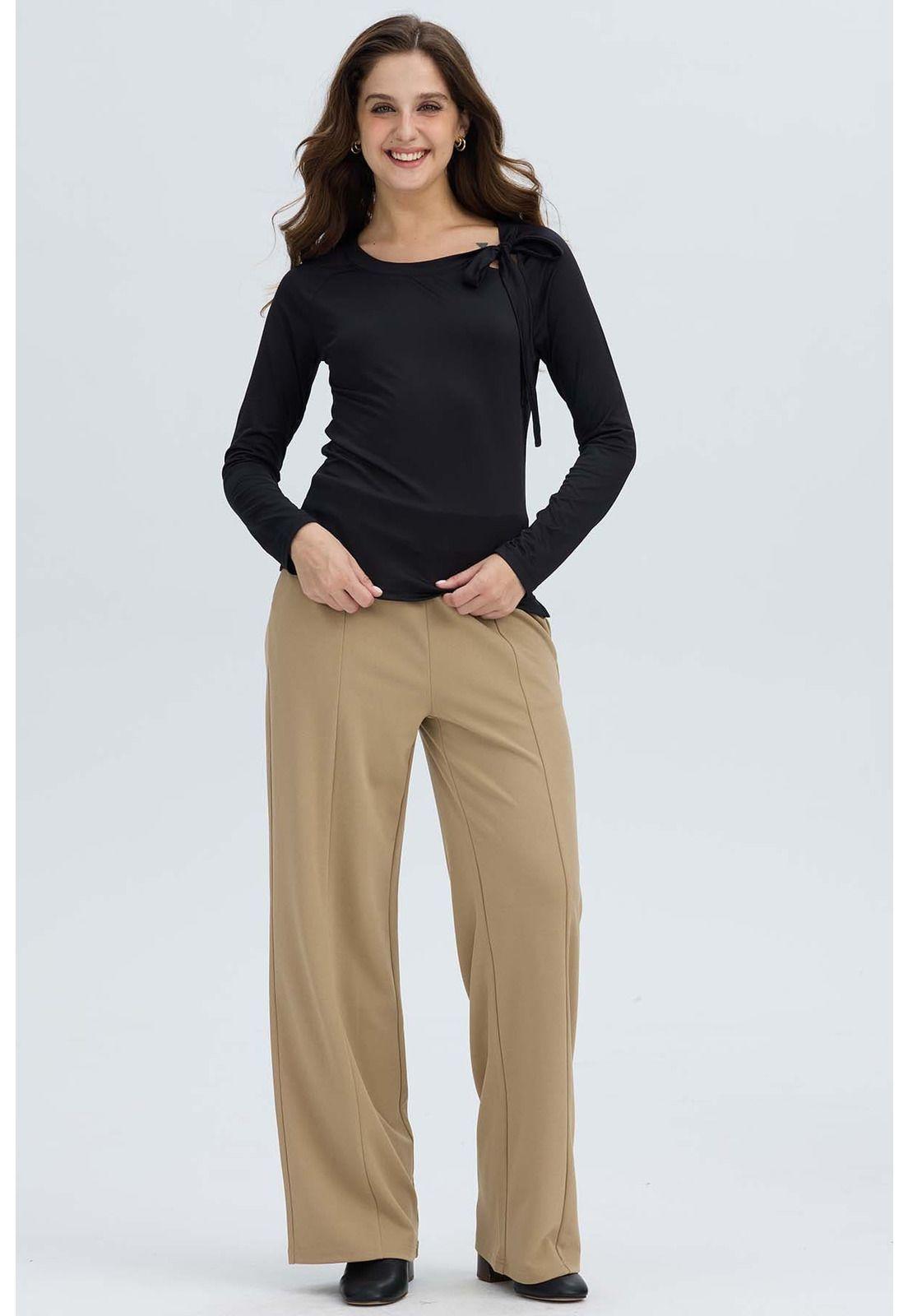 Polera Mujer Abertura Y Lazo Negro-3