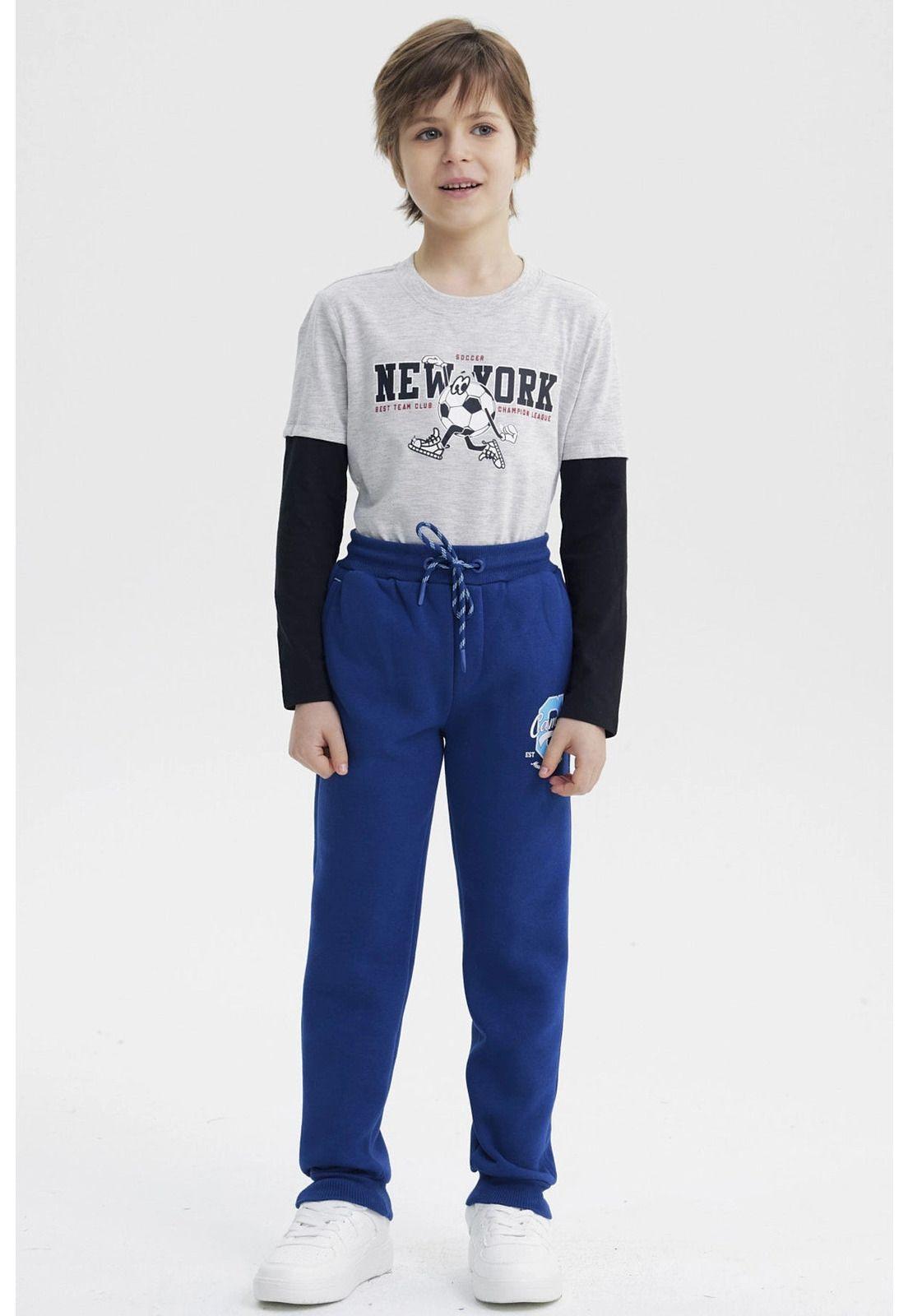 Pantalón Buzo Niño Jogger Azul Oscuro - ll-3