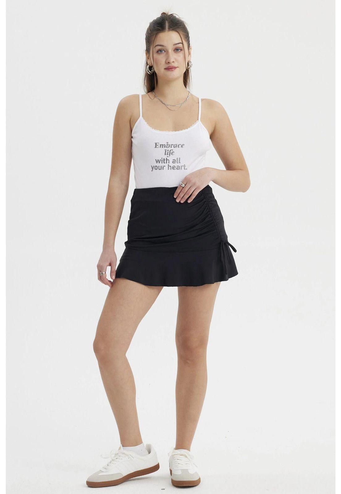Falda Mujer Ajustable Costado Negro-3