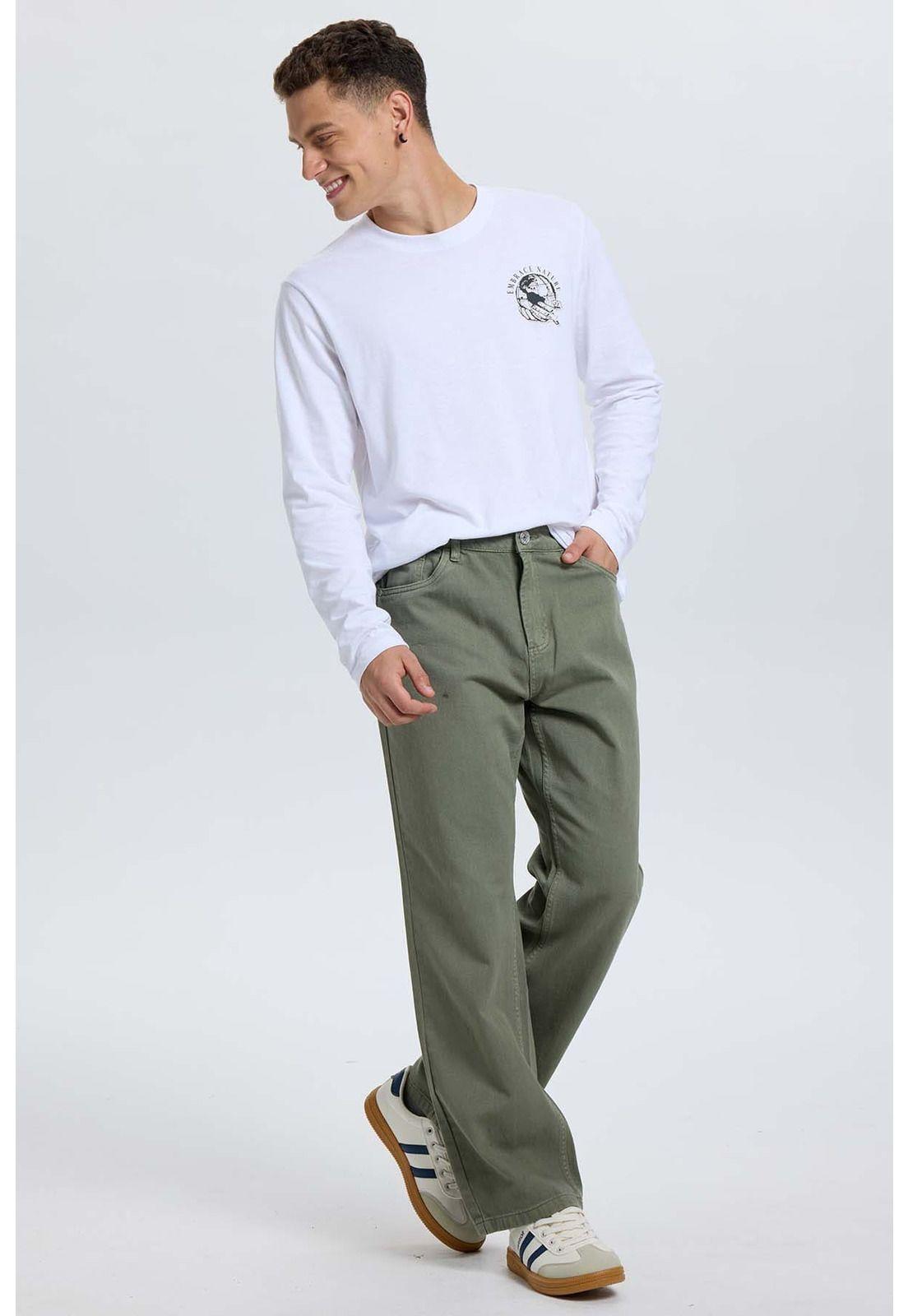 Jeans Hombre Straight Fit Verde-3