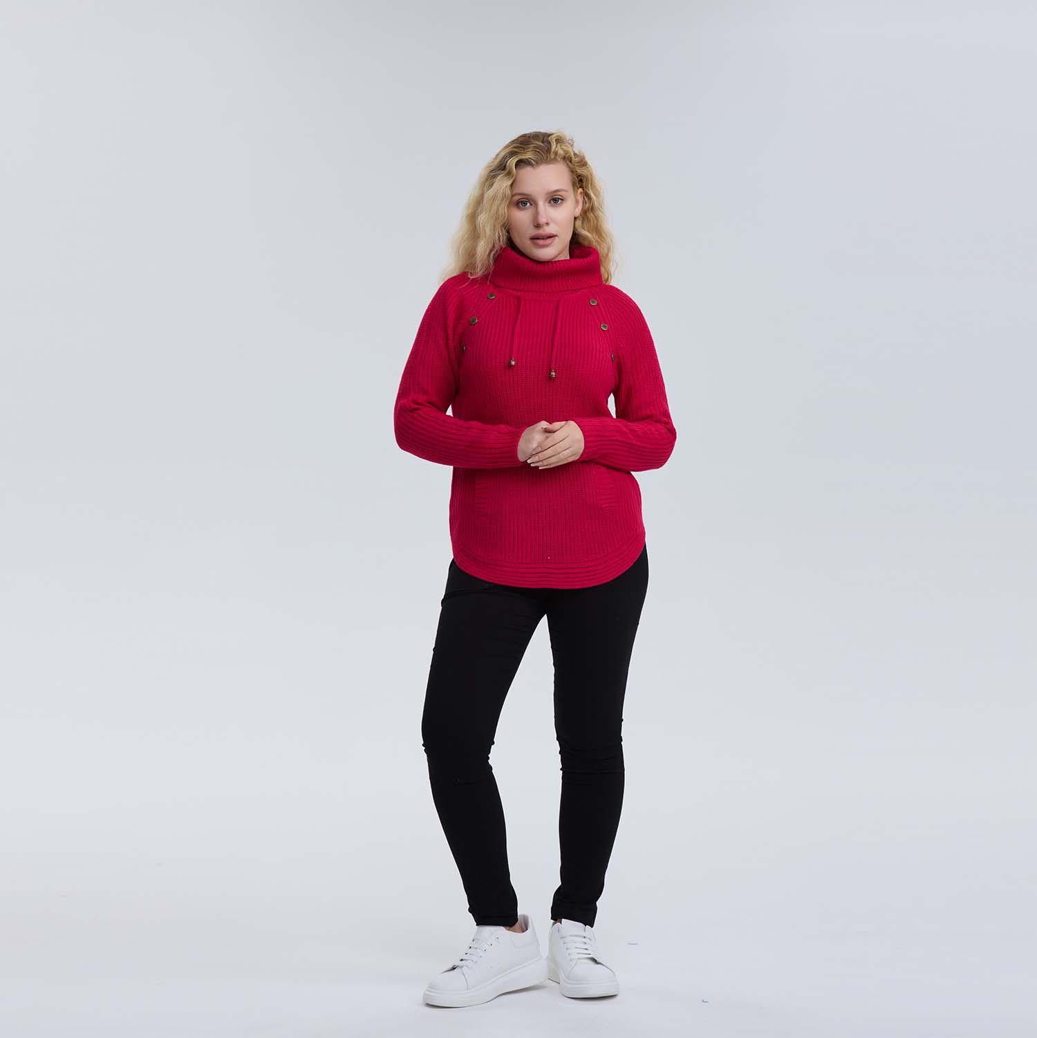 Sweater Mujer Tejido Fucsia-3