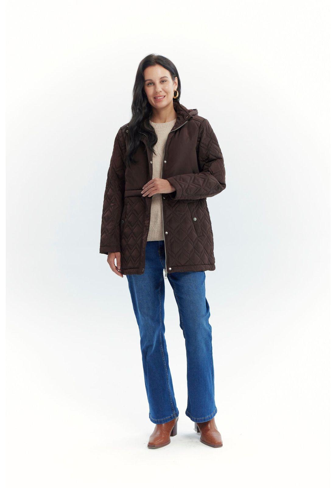 Parka Mujer Slim Café Oscuro-3