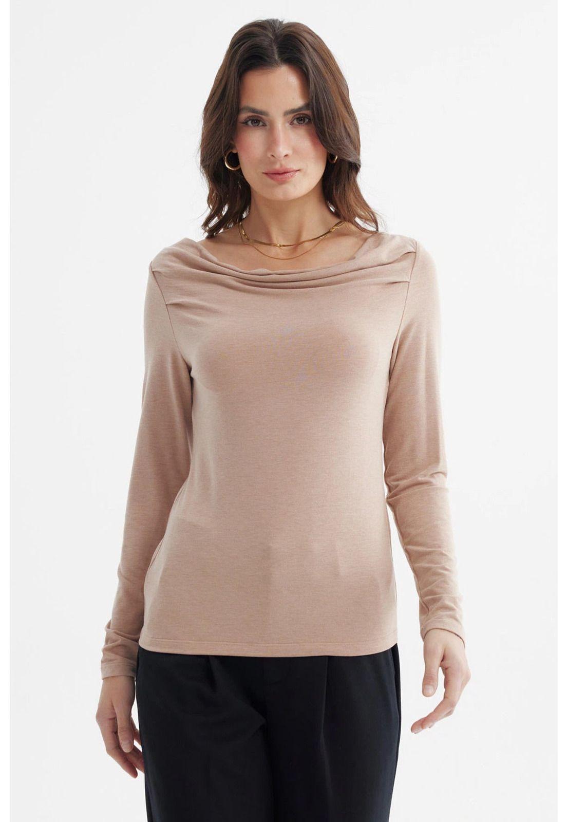 Polera Mujer Slim Beige-0