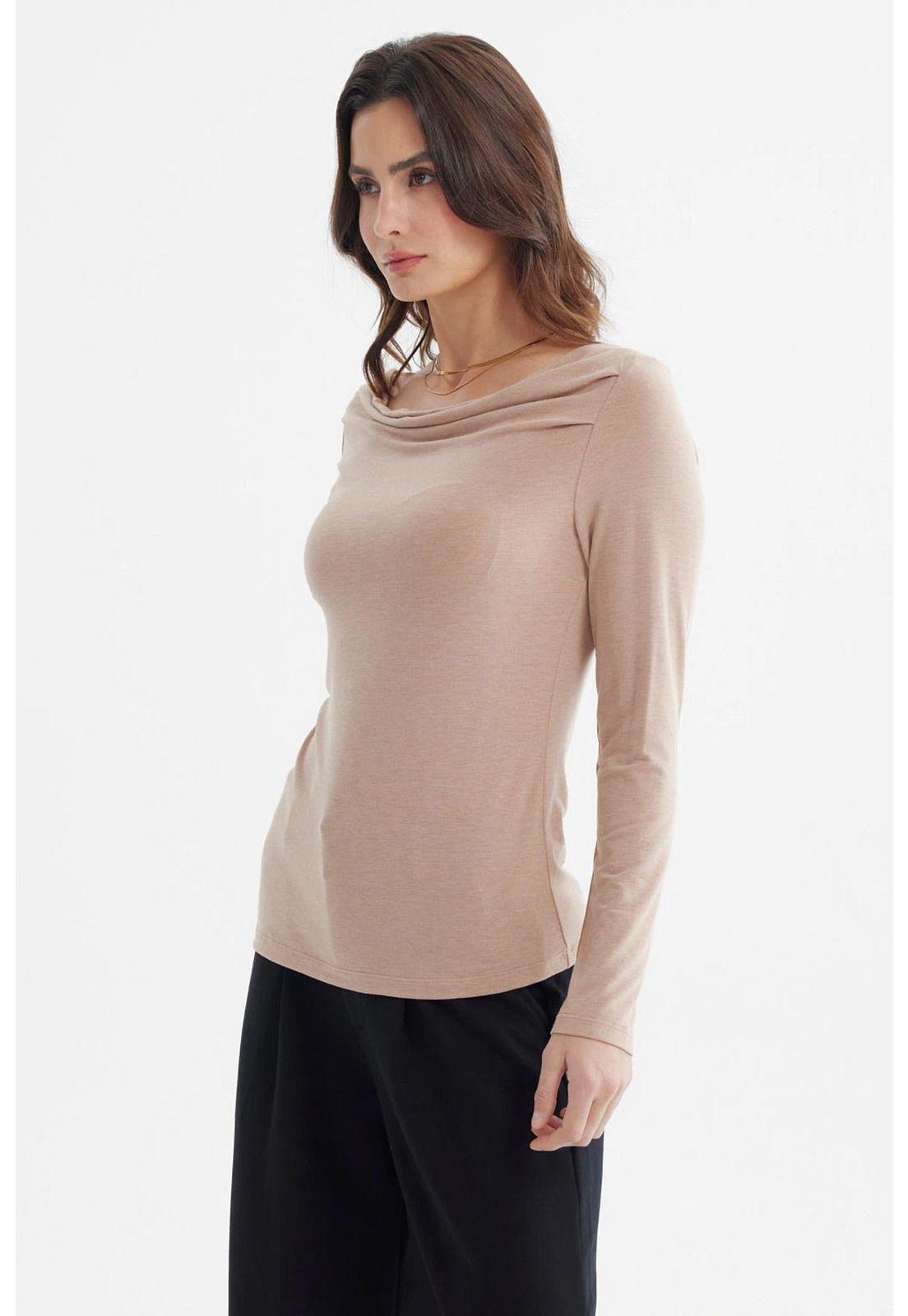 Polera Mujer Slim Beige-1