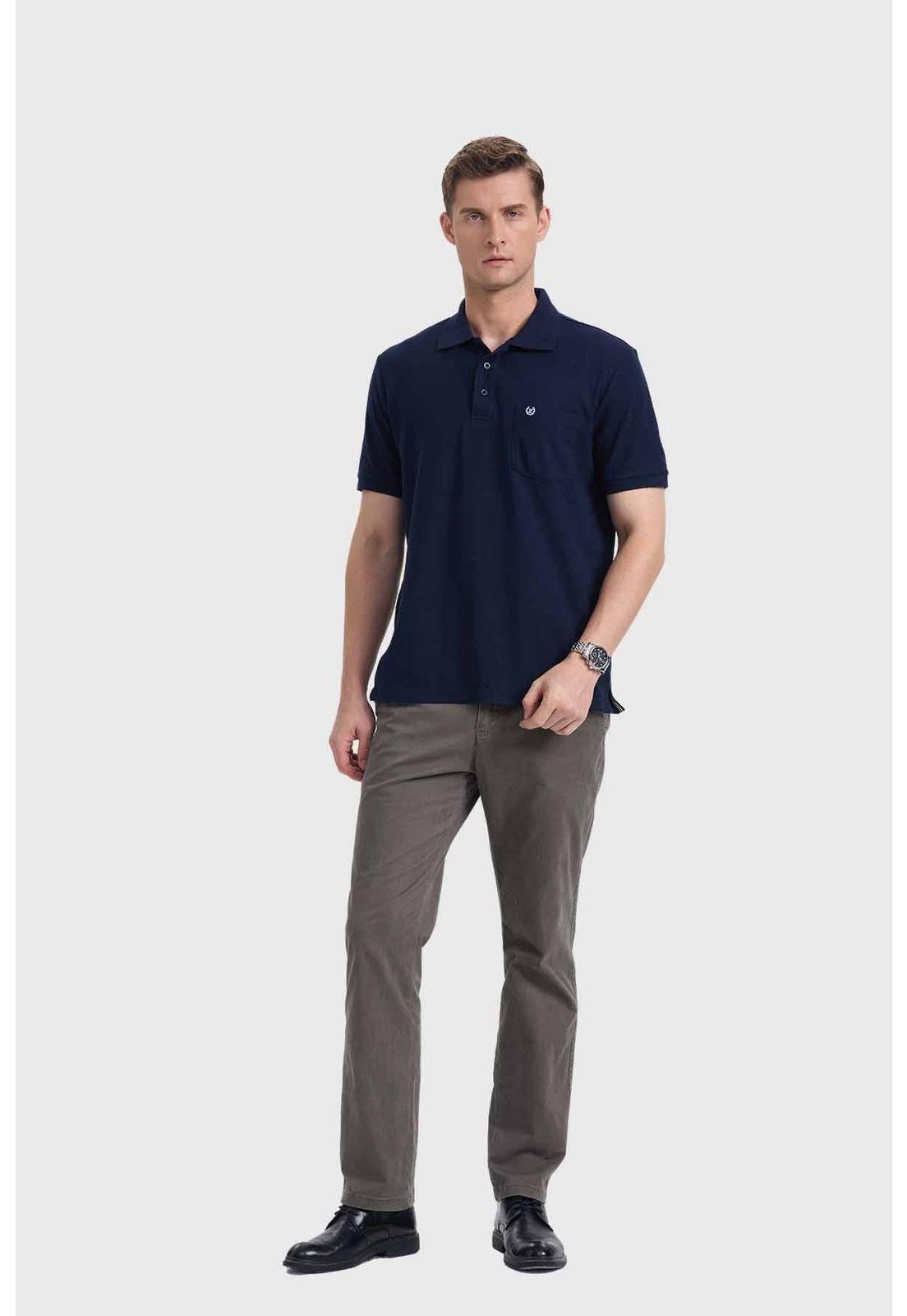 Polera Hombre Piqué Básica Azul Marino-3