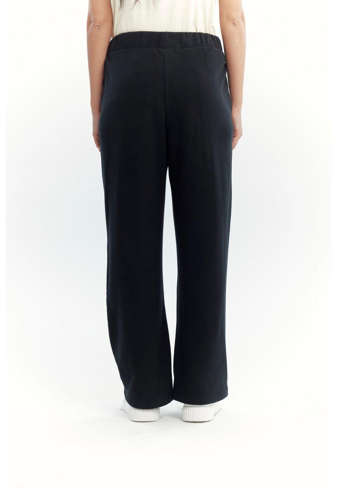Pantalón Buzo Mujer Calce Recto Micropolar Negro-2