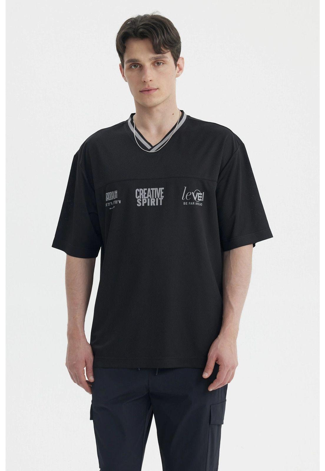 Polera Hombre Slim Negro- lll-0