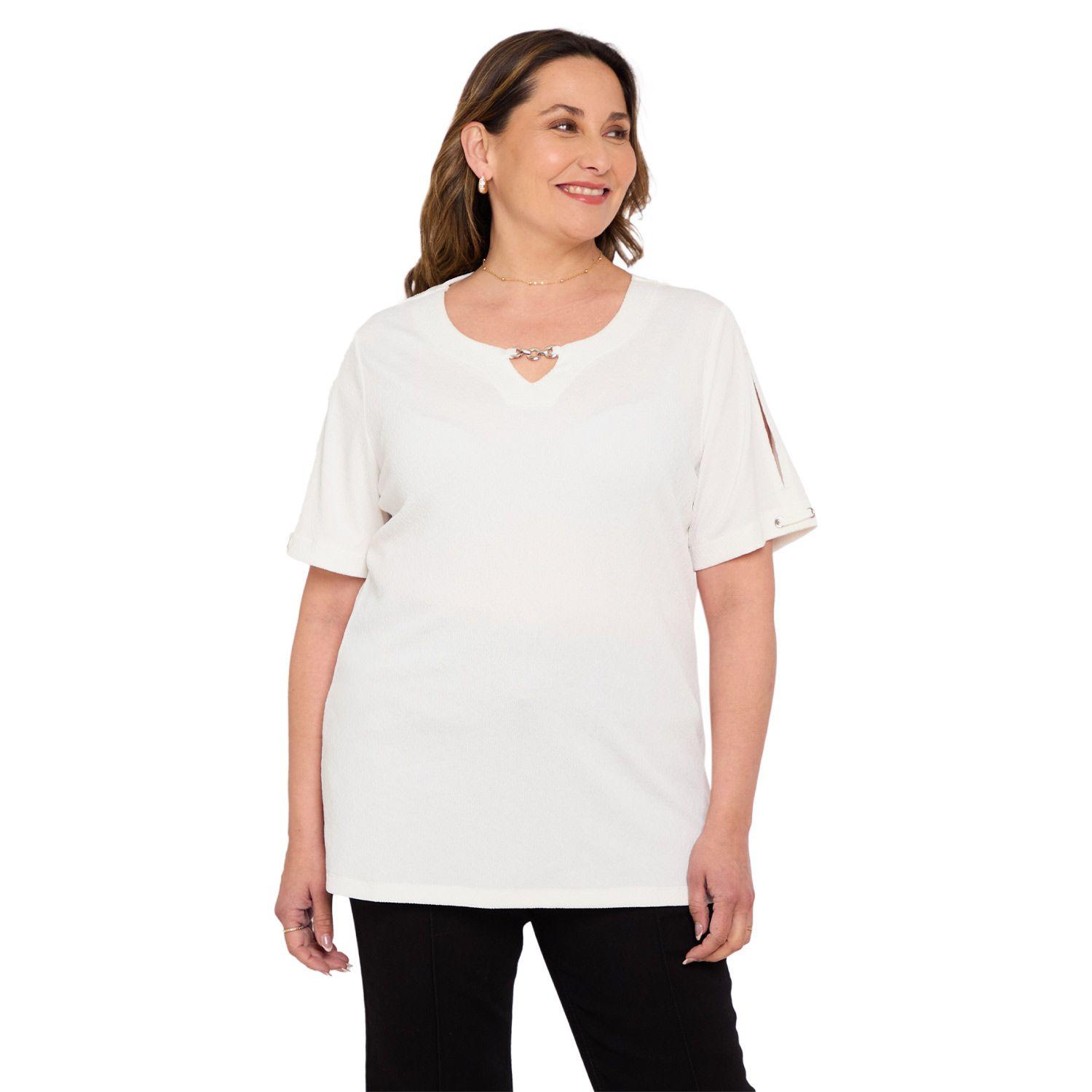 Polera Mujer Detalle Escote Crudo Fashions Park-0