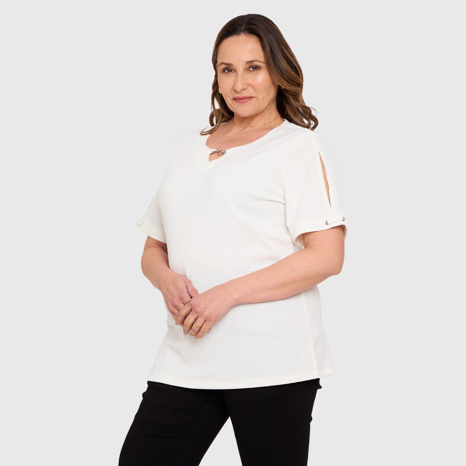 Polera Mujer Detalle Escote Crudo Fashions Park-1