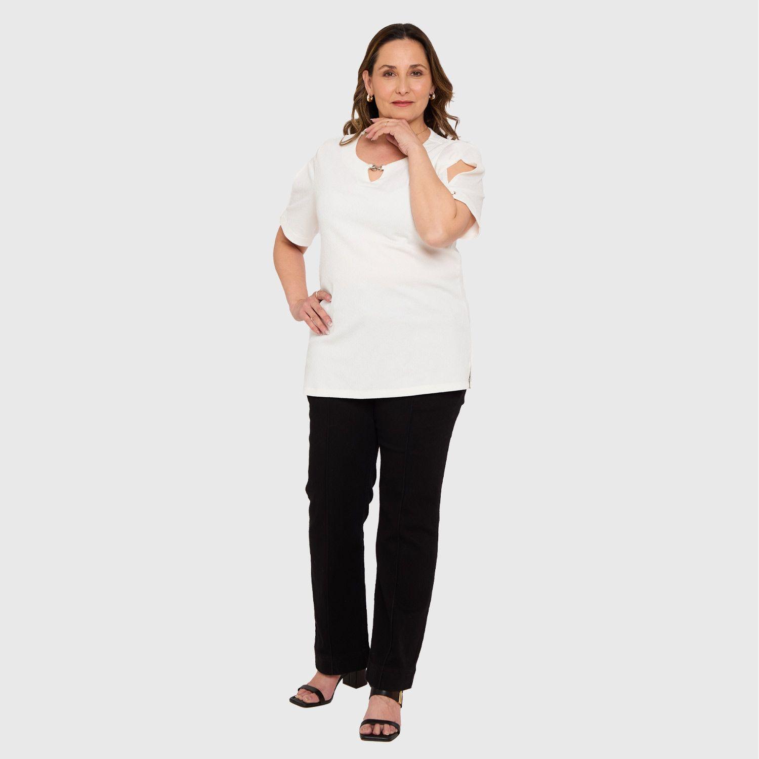 Polera Mujer Detalle Escote Crudo Fashions Park-3