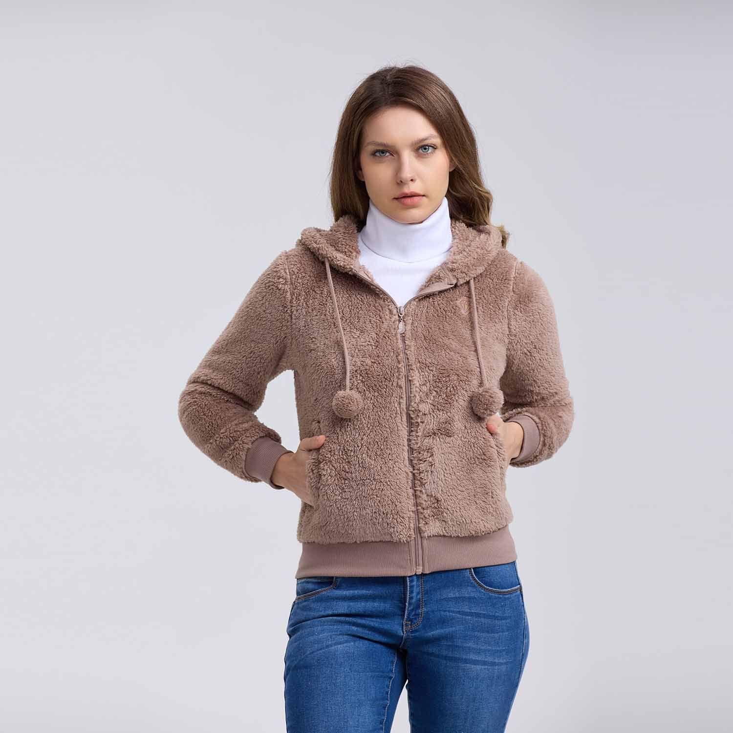Polar Mujer Pompom Full Café-1
