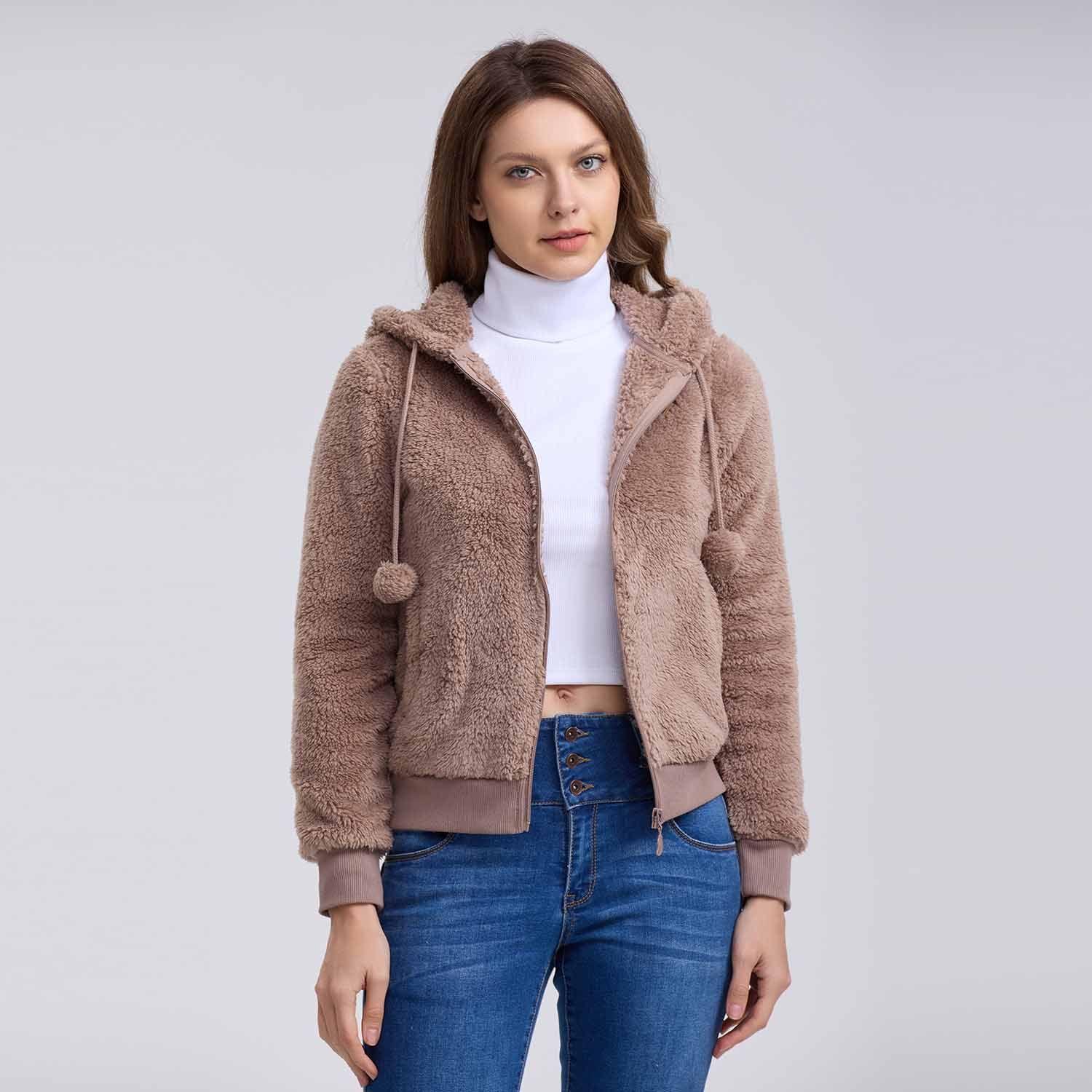 Polar Mujer Pompom Full Café-3