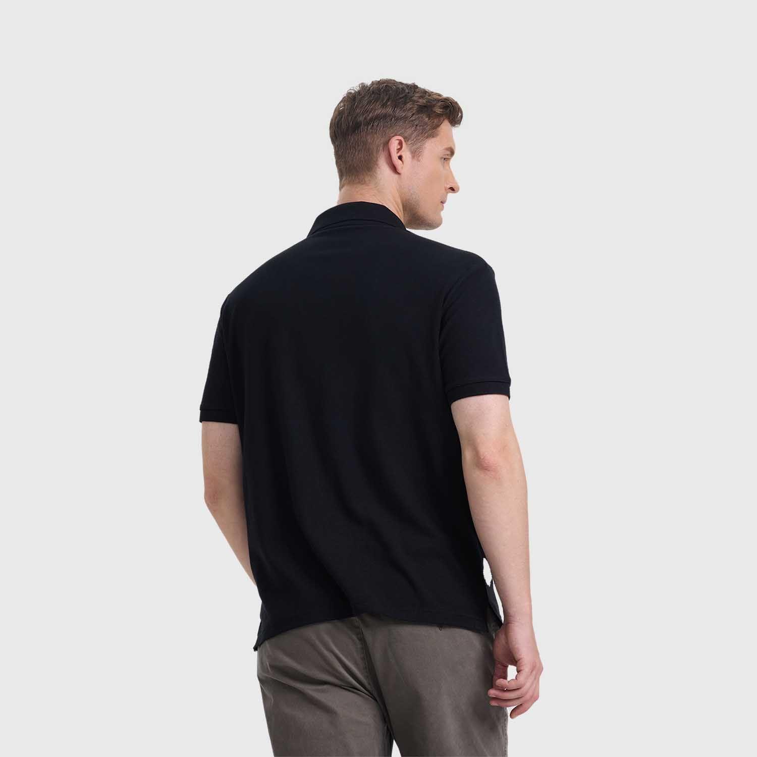 Polera Hombre Pique Básica Lisa Negro Fashion's Park-2