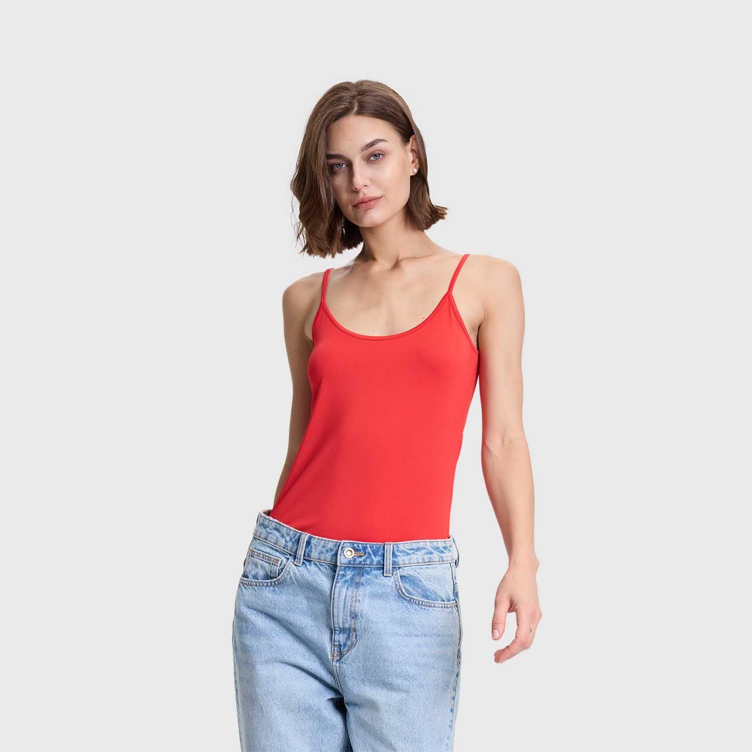 Polera Mujer Peto Pabilo Liso Rojo I Fashions Park-1