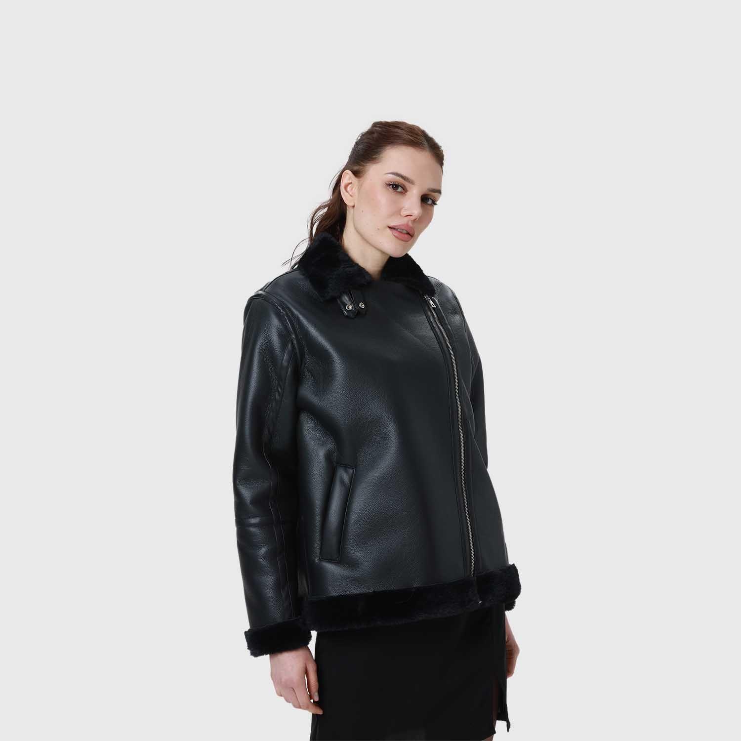 Chaqueta Mujer Aviador Negro Ii-3