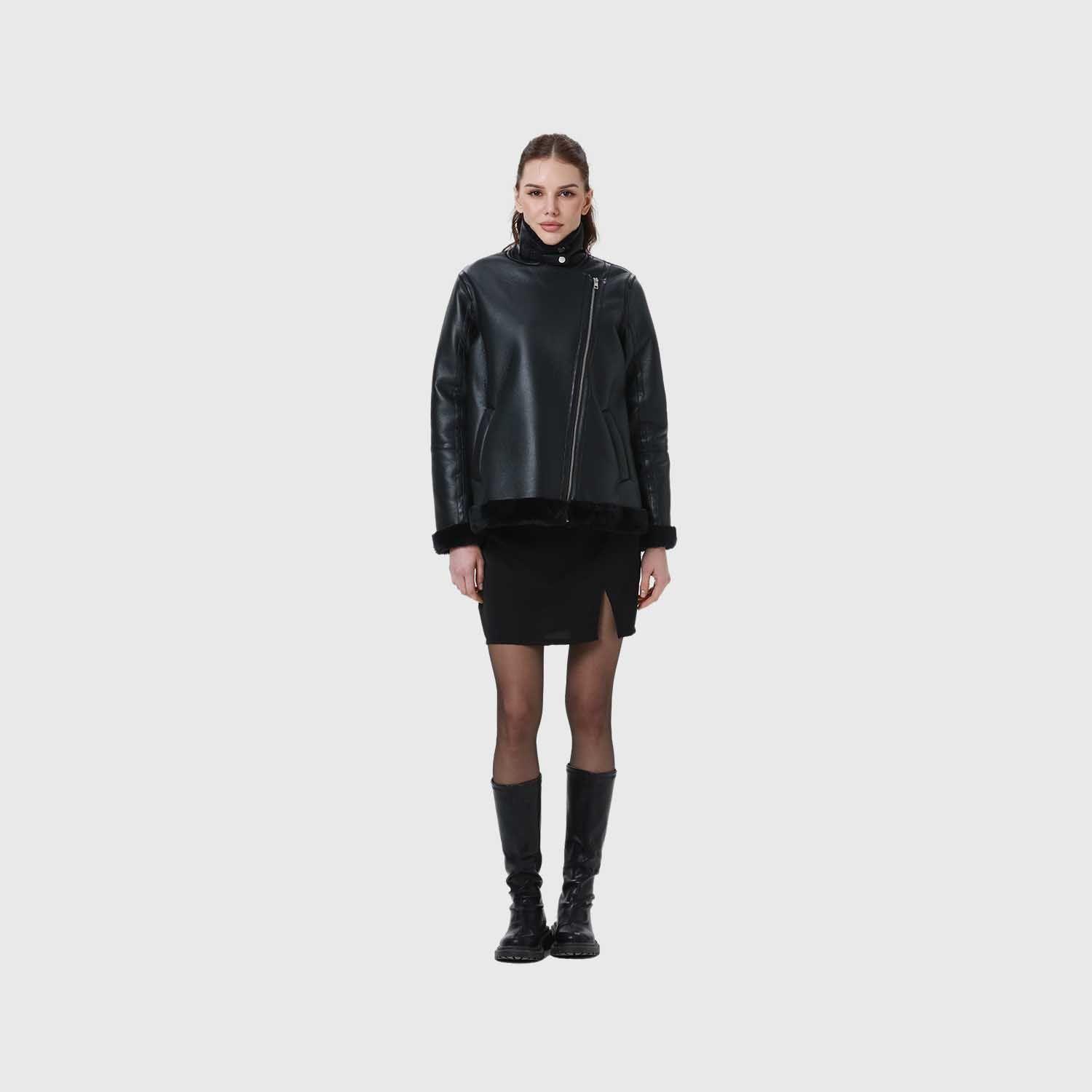 Chaqueta Mujer Aviador Negro Ii-6