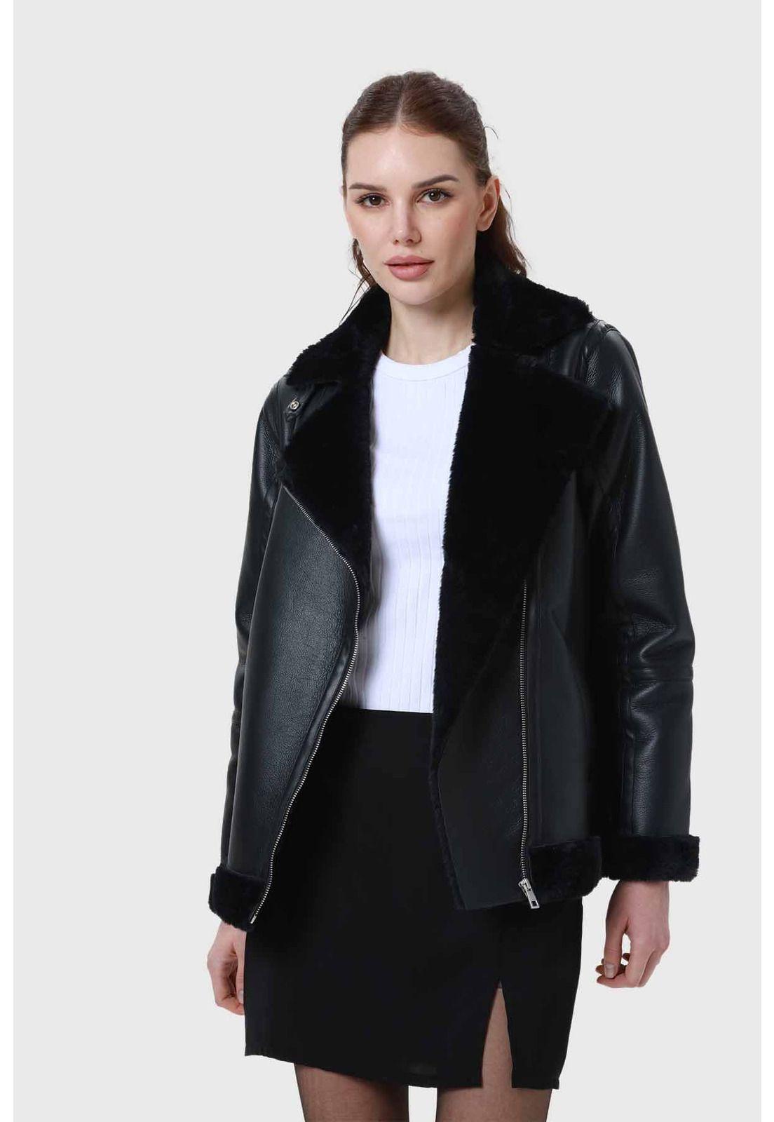 Chaqueta Mujer Aviador Negro-0