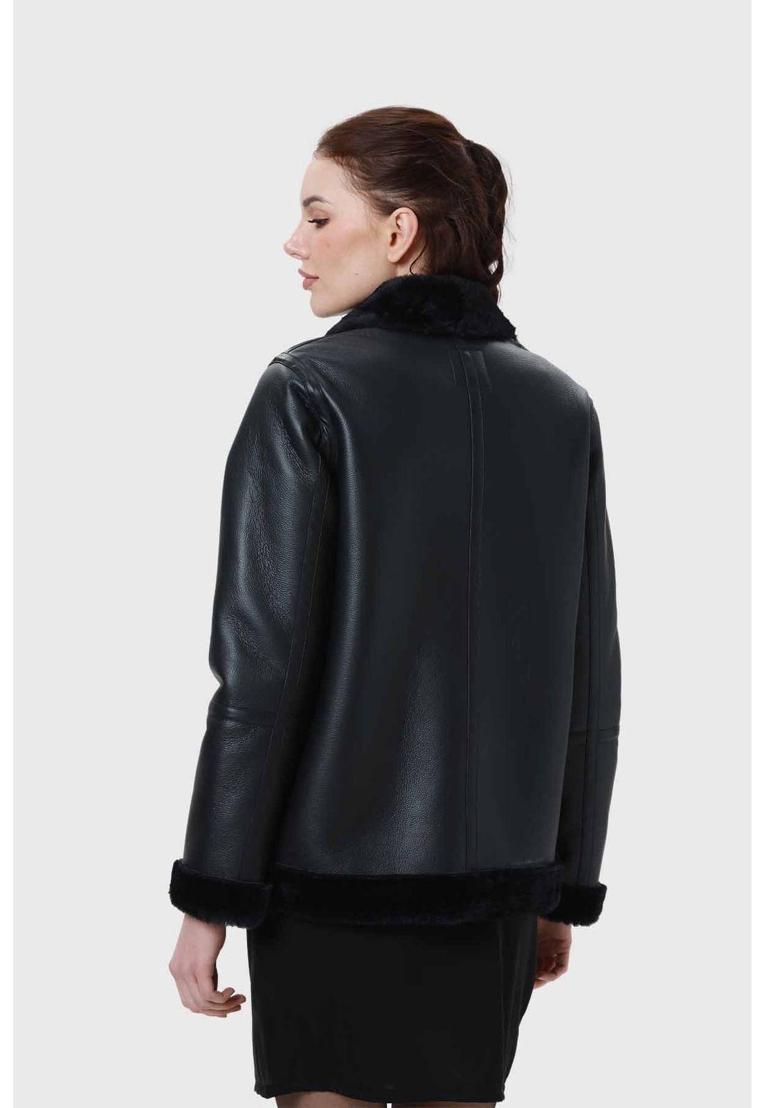 Chaqueta Mujer Aviador Negro-2