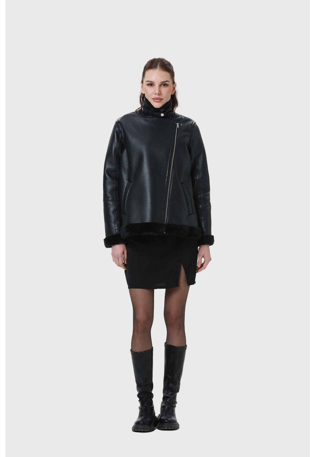 Chaqueta Mujer Aviador Negro-3