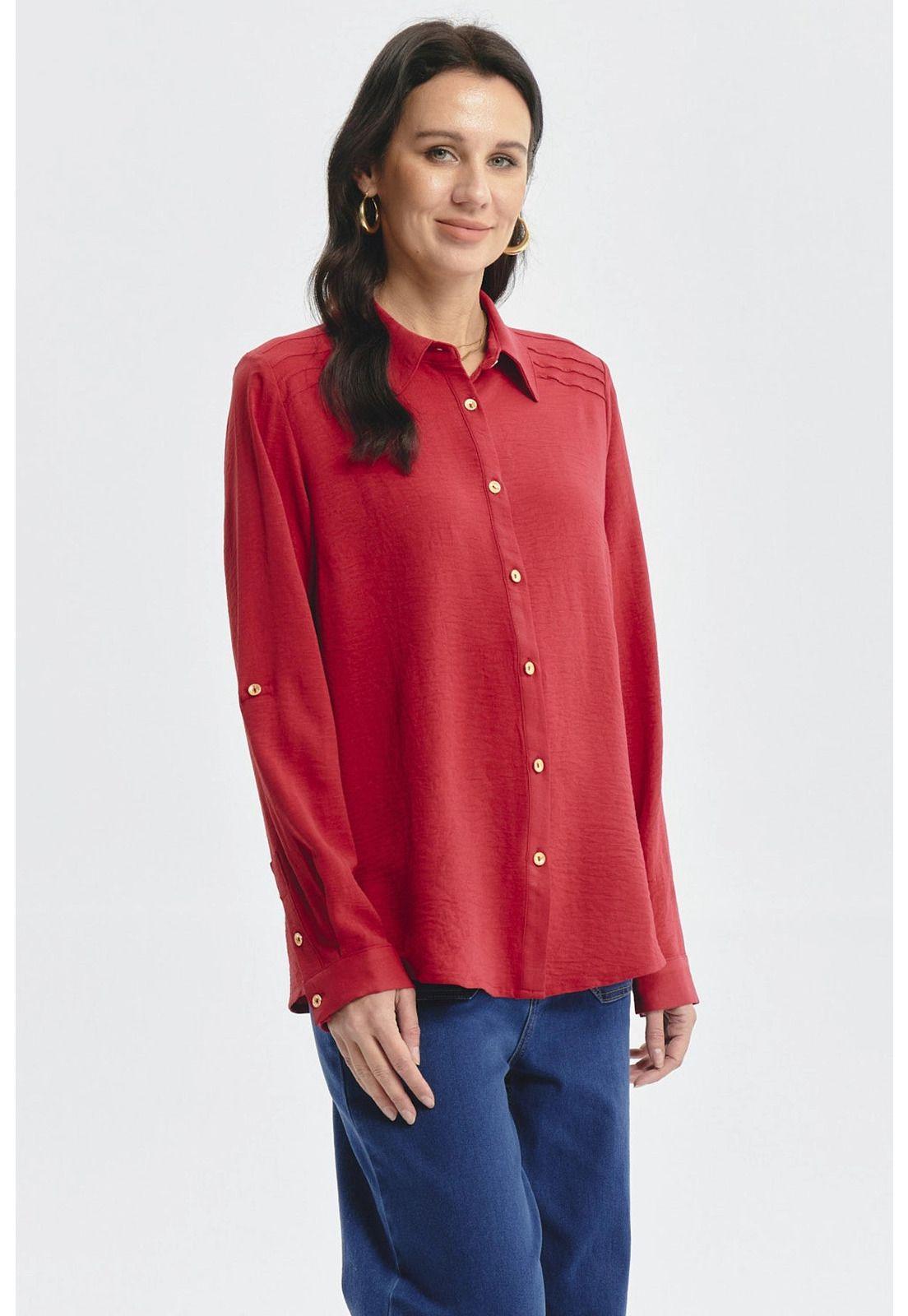 Blusa Mujer Roll Up Rojo-1