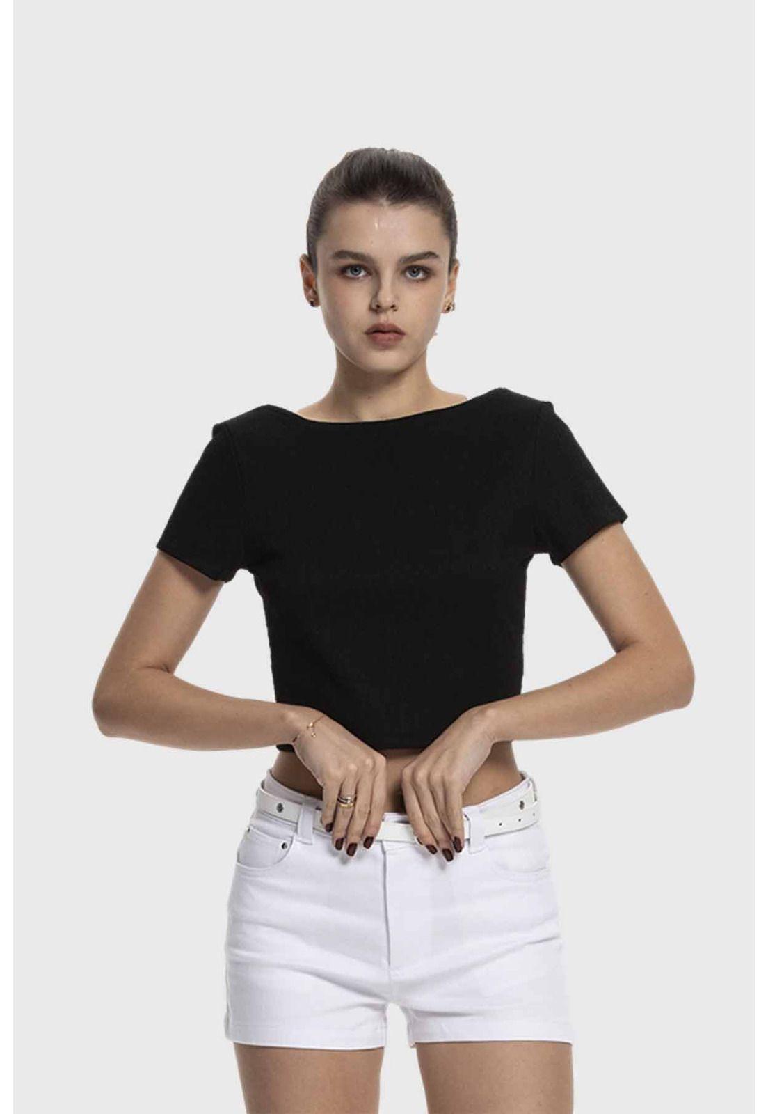 Polera Mujer Textura Sin Espalda Negro-0