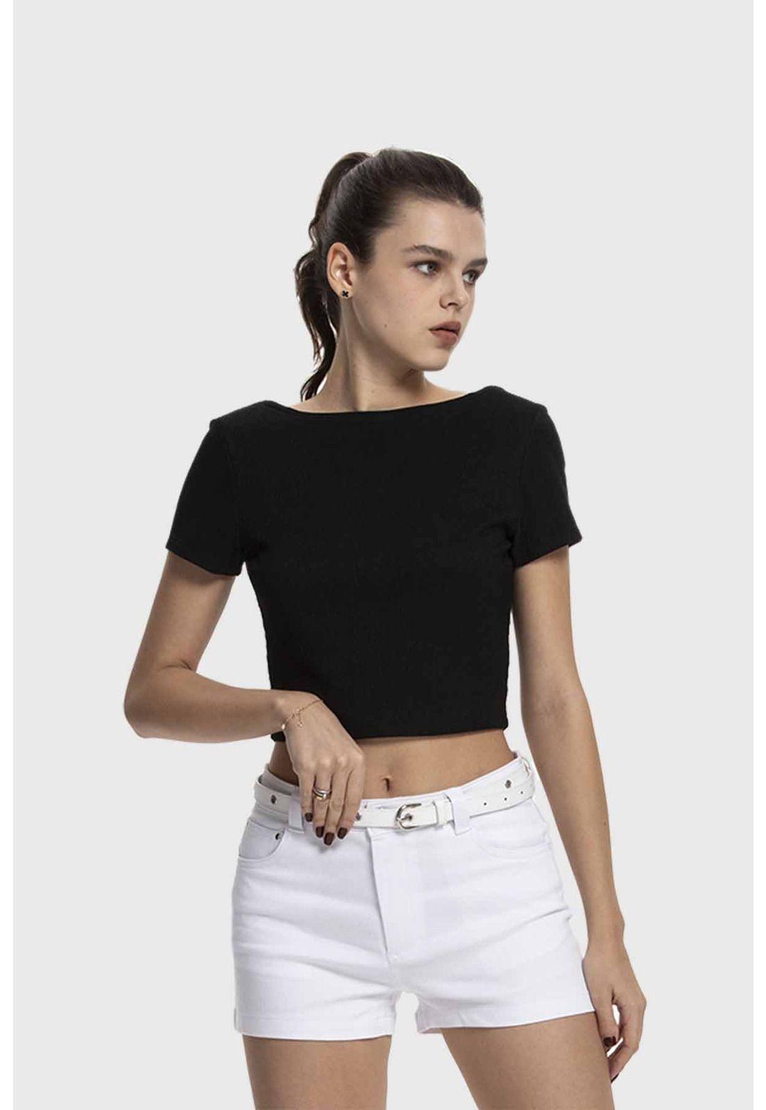 Polera Mujer Textura Sin Espalda Negro-1