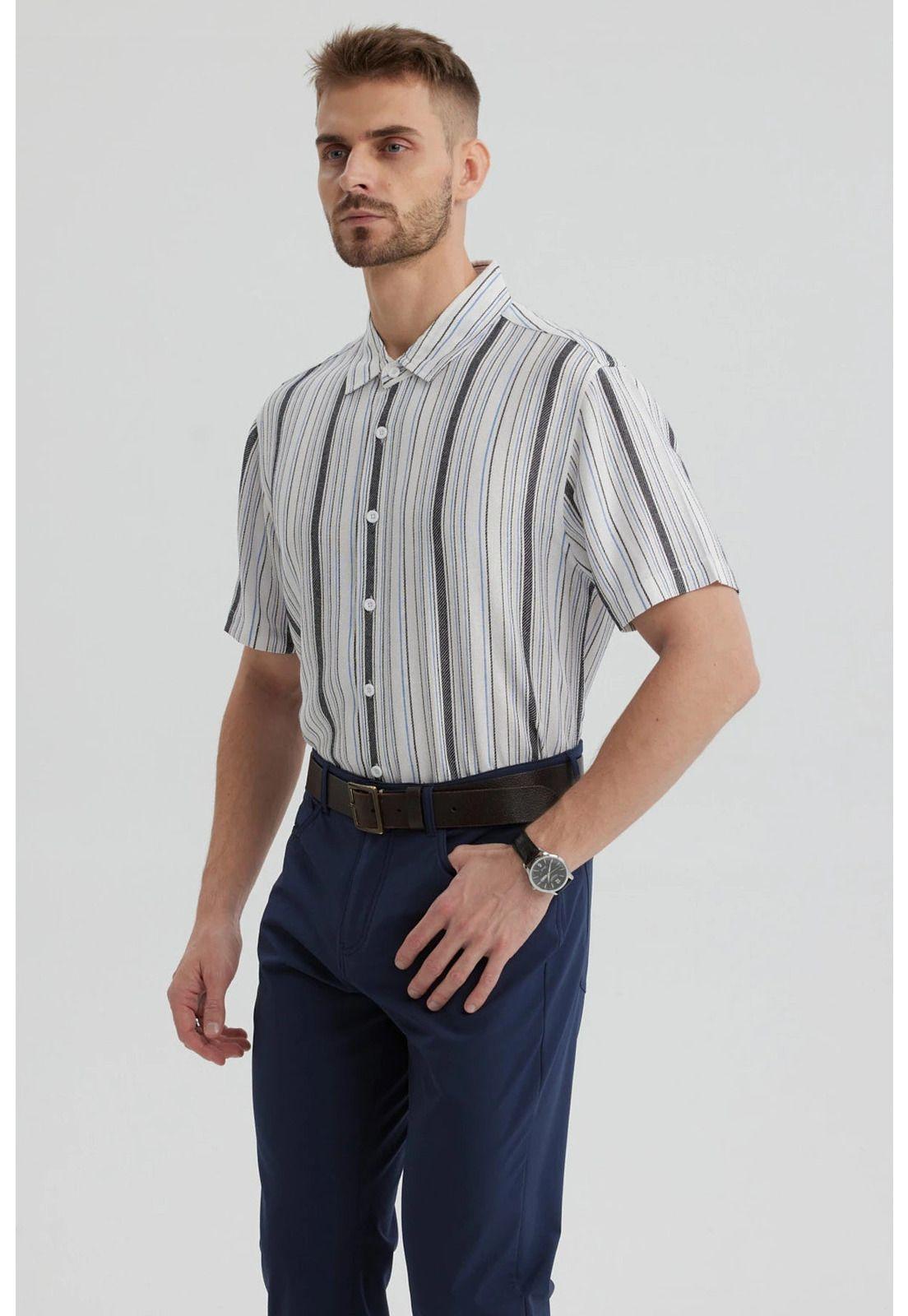 Camisa Hombre Regular Viscosa Blanco-1