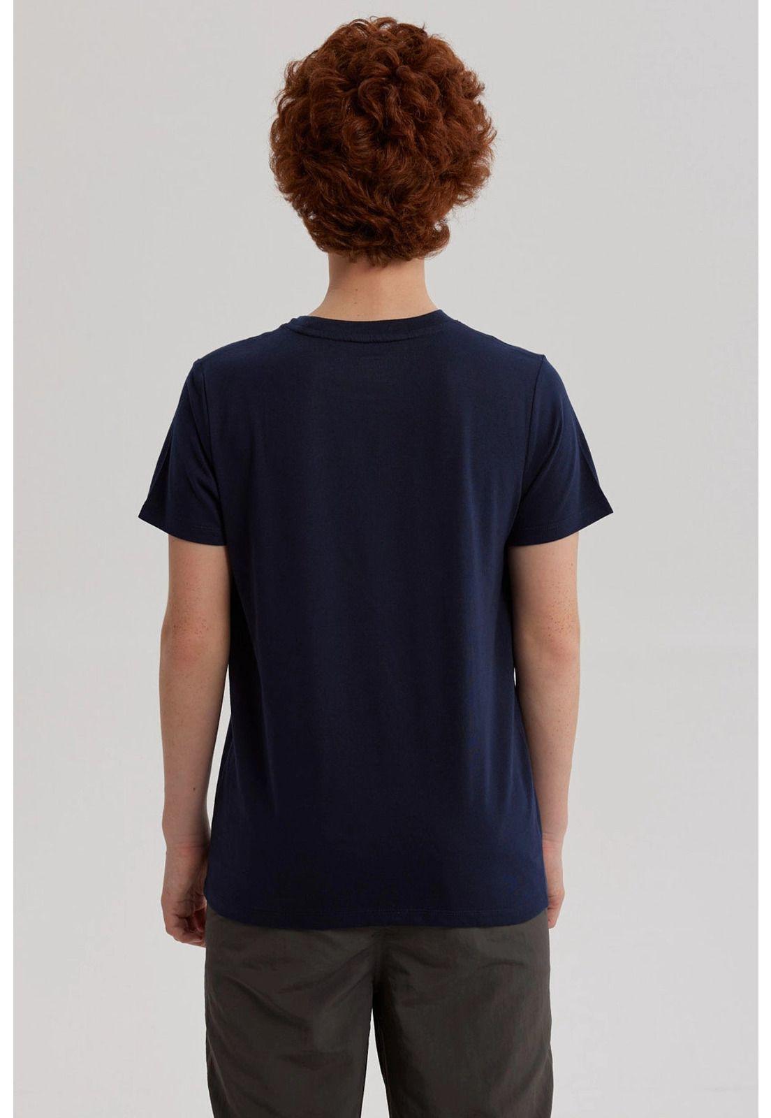 Polera Niño Básica Estampada Azul Oscuro-2