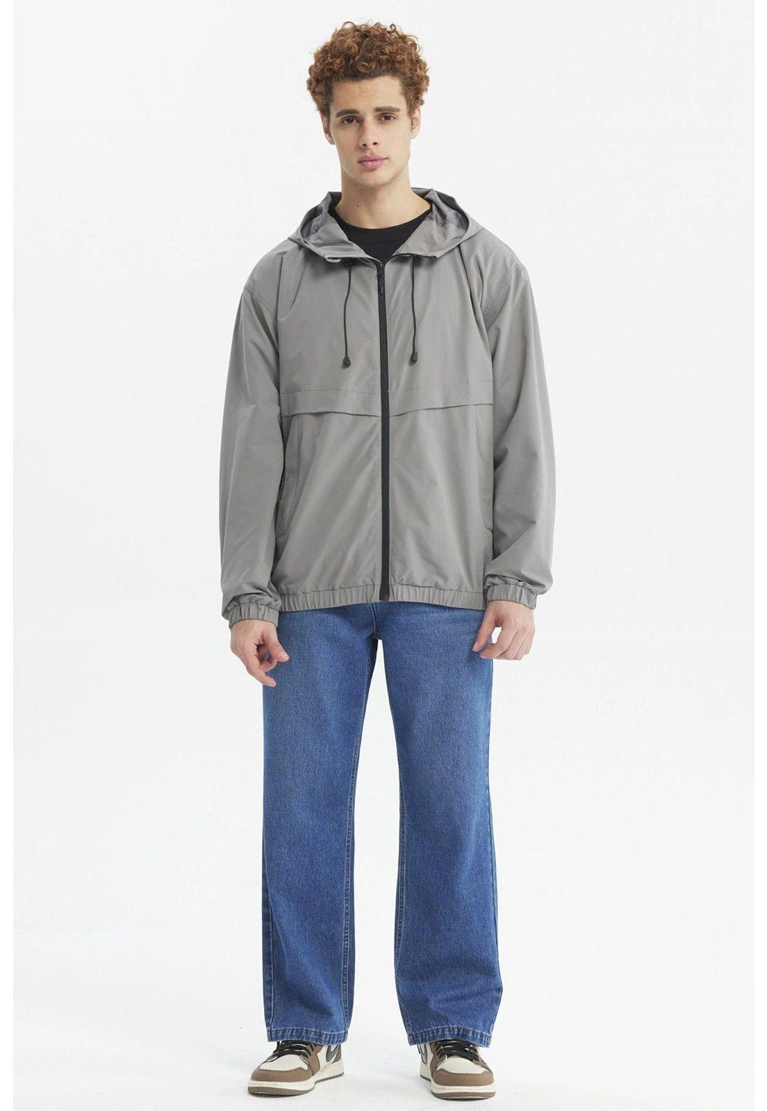 Chaqueta Hombre Cortaviento Gris-3