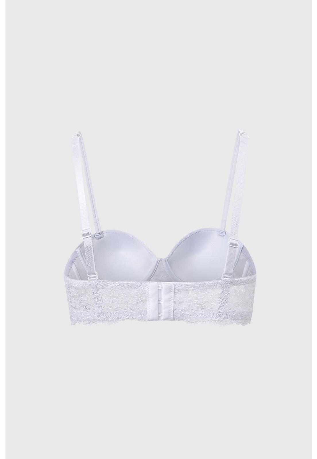 Sostén Mujer Copa Soft Detalle Encaje Blanco-1