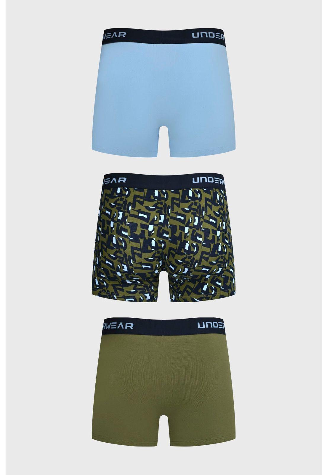 Bóxer Hombre Tripack Liso Verde - ll-1