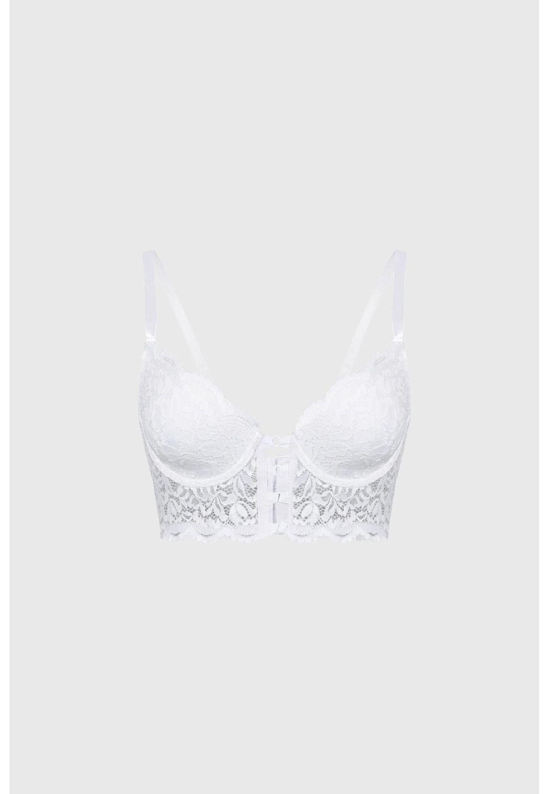 Sostén Mujer Corset Detalle Cruce Medio Blanco- ll-0