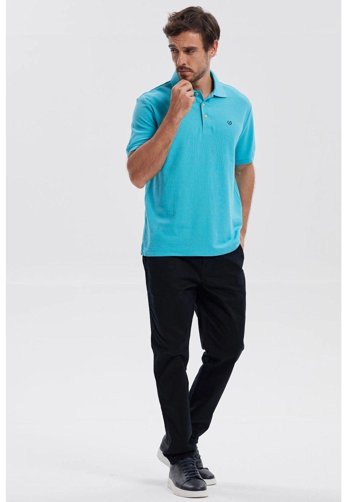 Polera Hombre Piqué Básica Lisa Calipso - lV-3