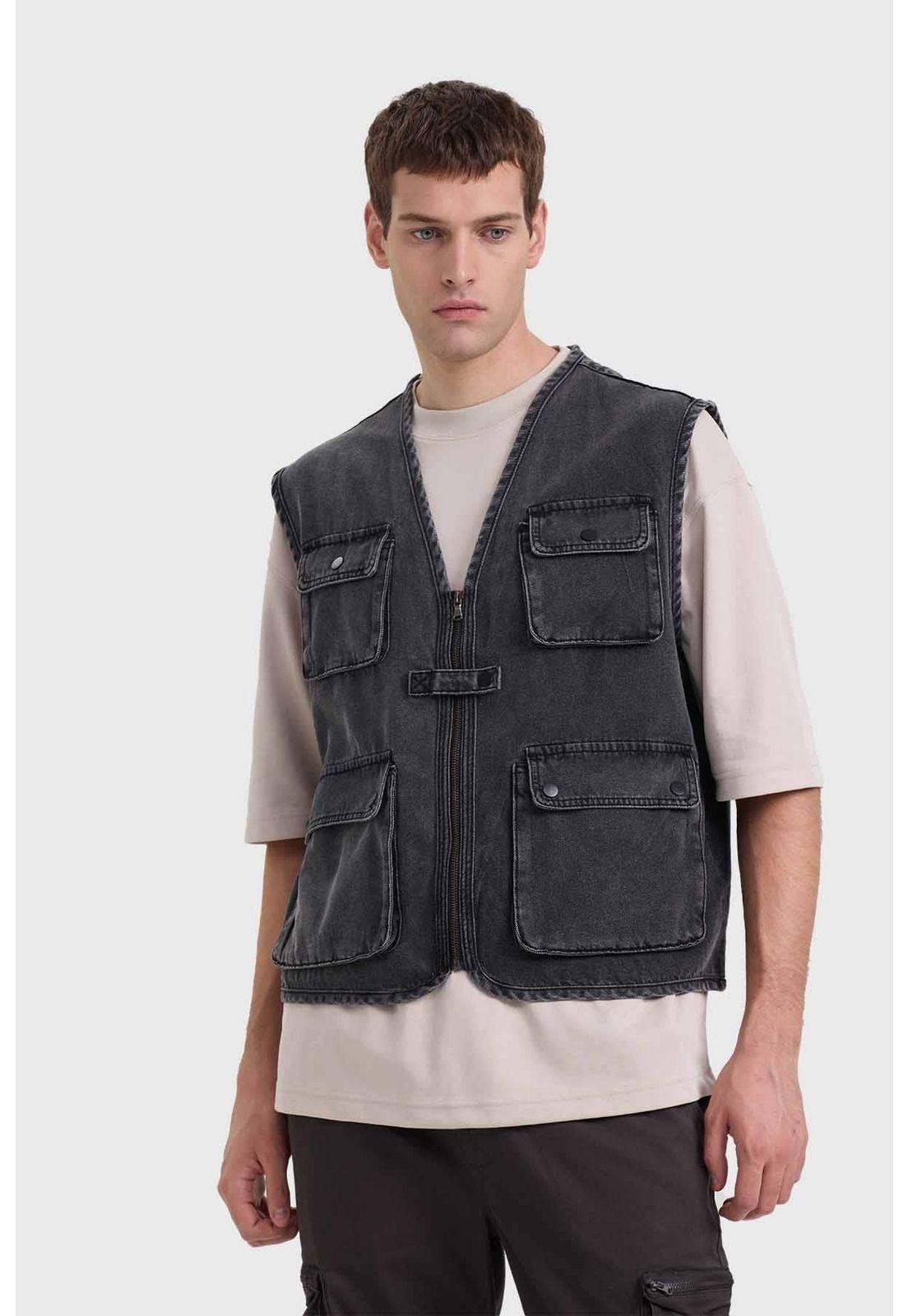 Chaqueta Hombre Cargo Gris-0