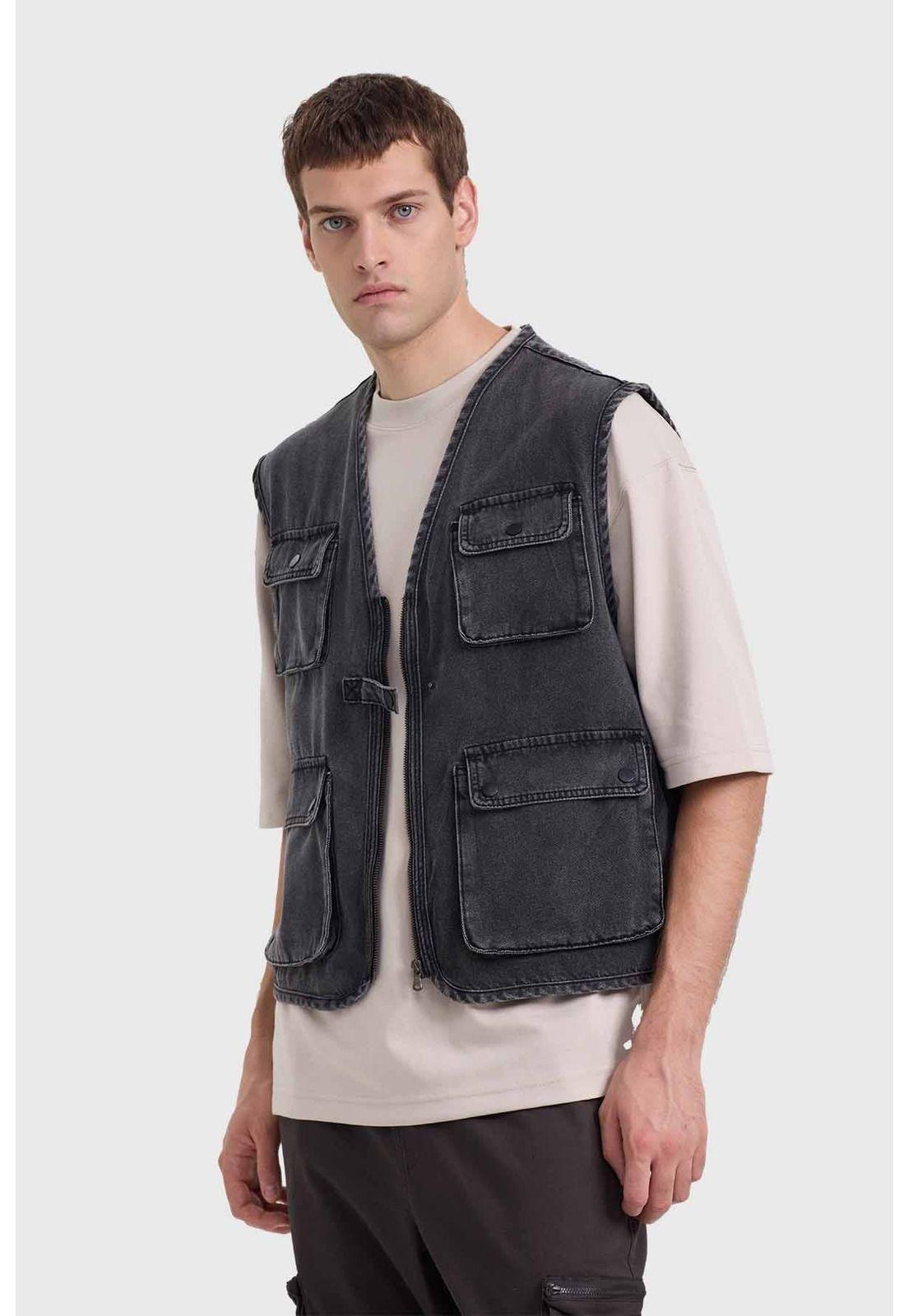 Chaqueta Hombre Cargo Gris-1