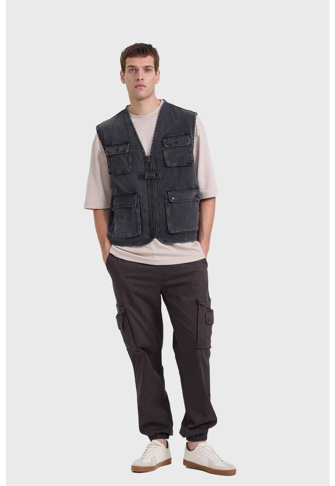 Chaqueta Hombre Cargo Gris-3