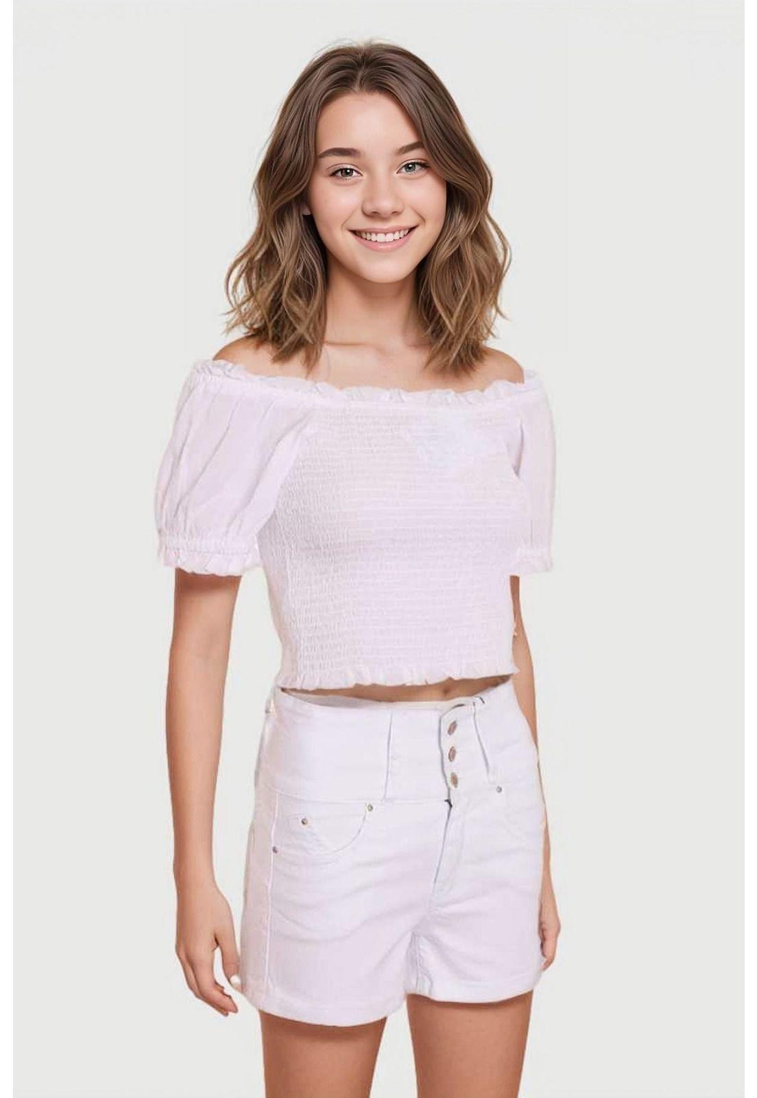 Blusa Escote Bardot Blanco-1