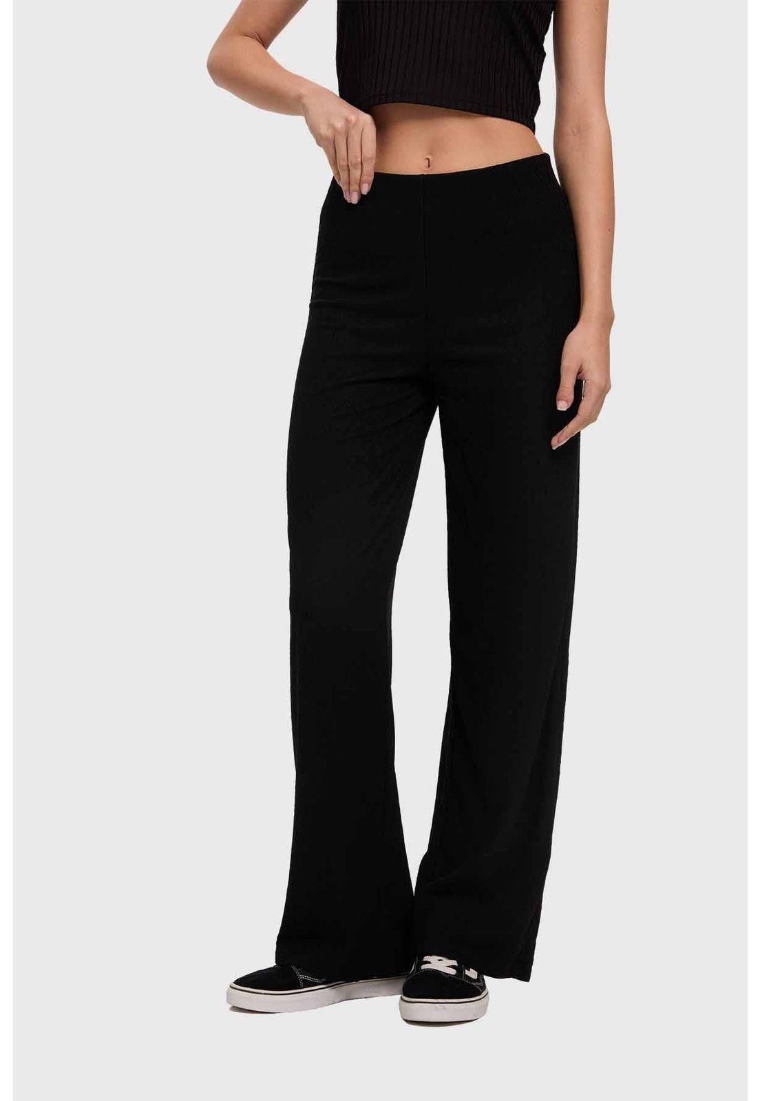 Pantalón Mujer Textura Negro- ll-1