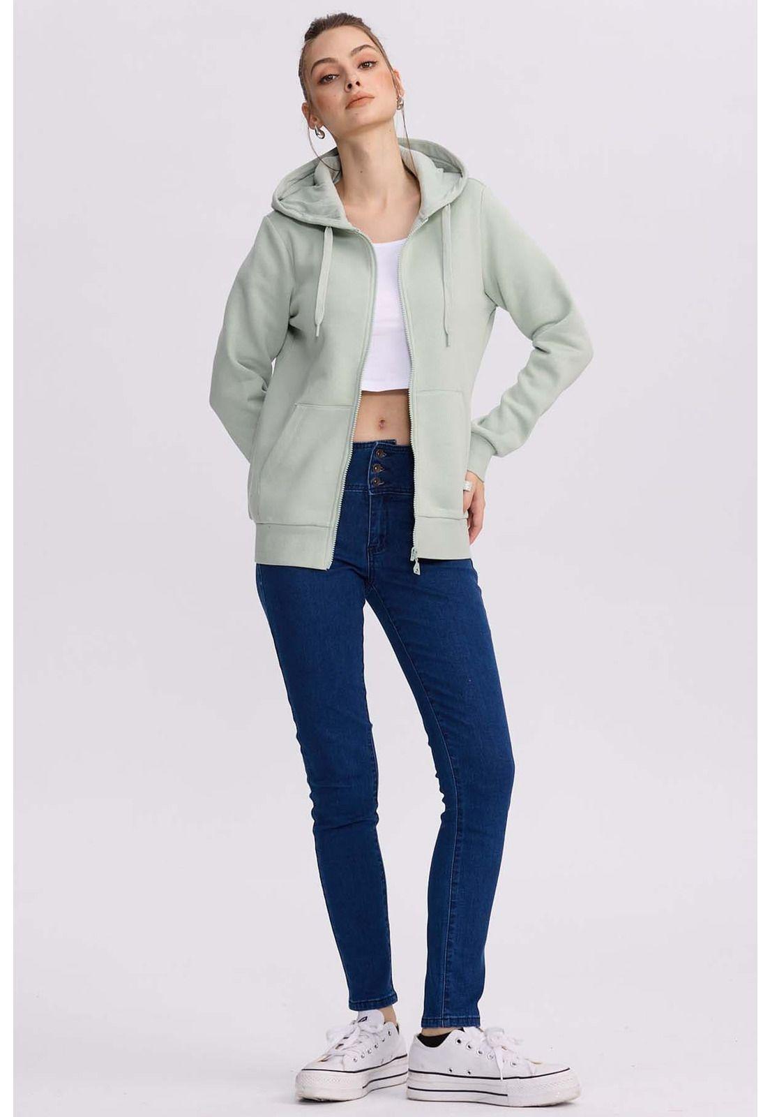 Polerón Mujer Hoodie Verde Agua-3