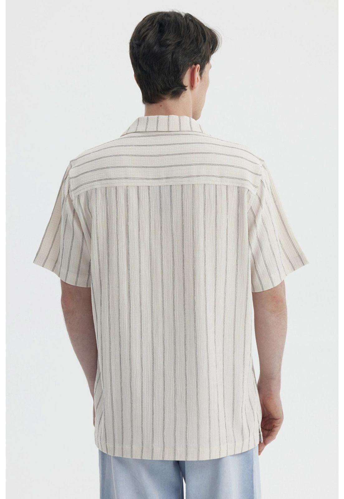 Camisa Hombre Slim Cuello Camisero Beige- ll-2