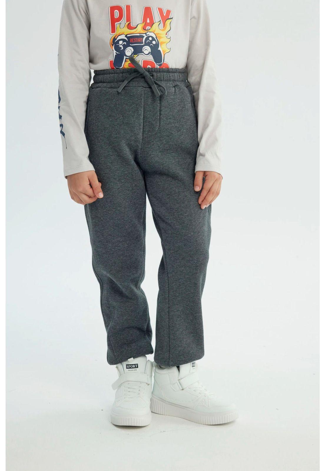Pantalón Buzo Niño Pitillo Gris - lll-0