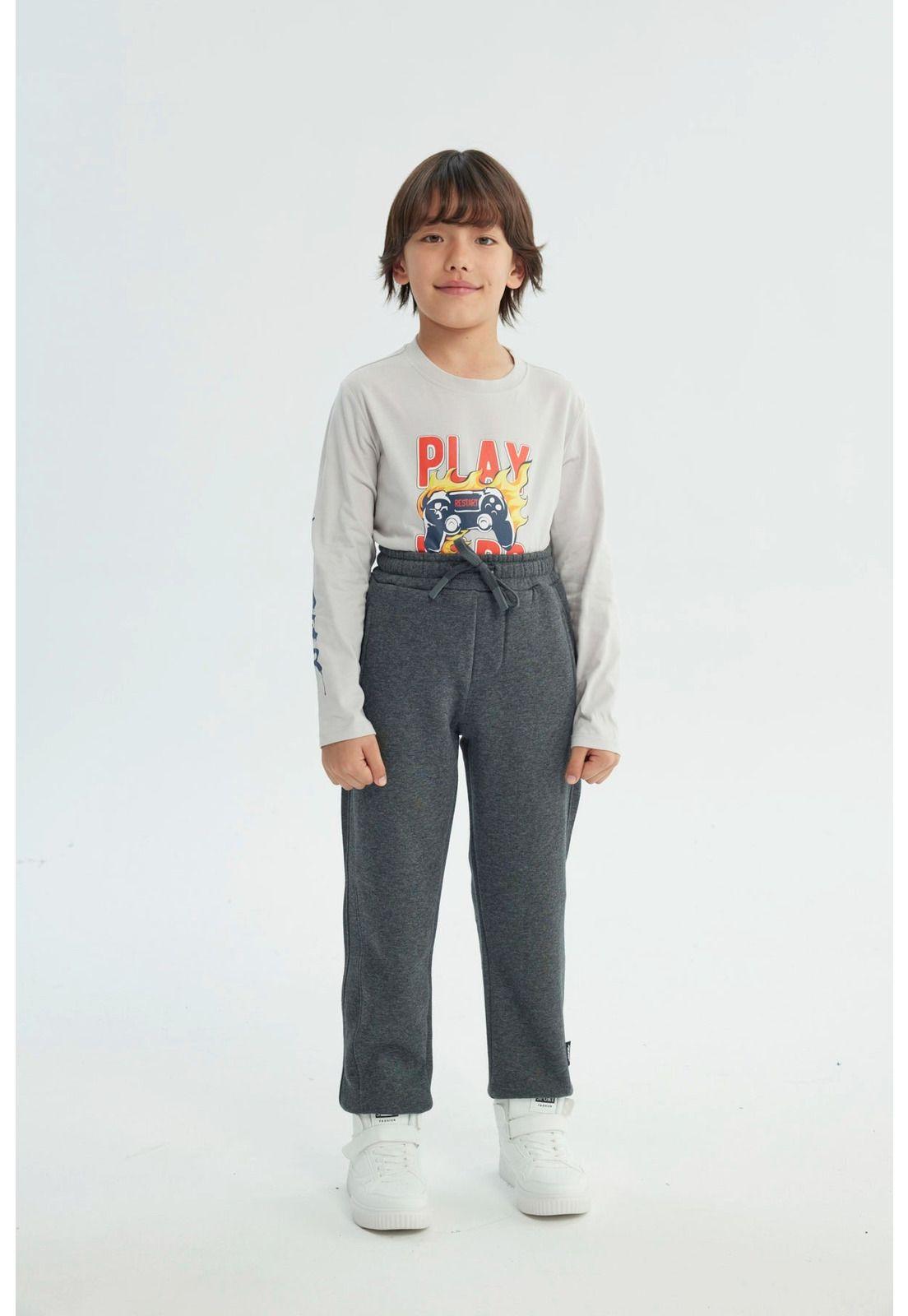 Pantalón Buzo Niño Pitillo Gris - lll-3