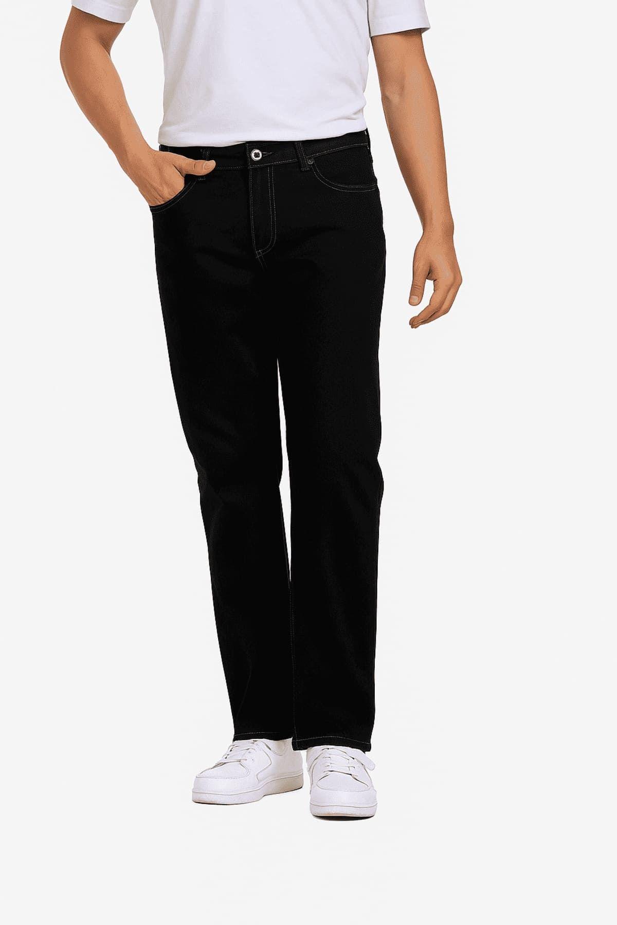 Jeans Hombre Straight 605 Negro Fashion's Park-0