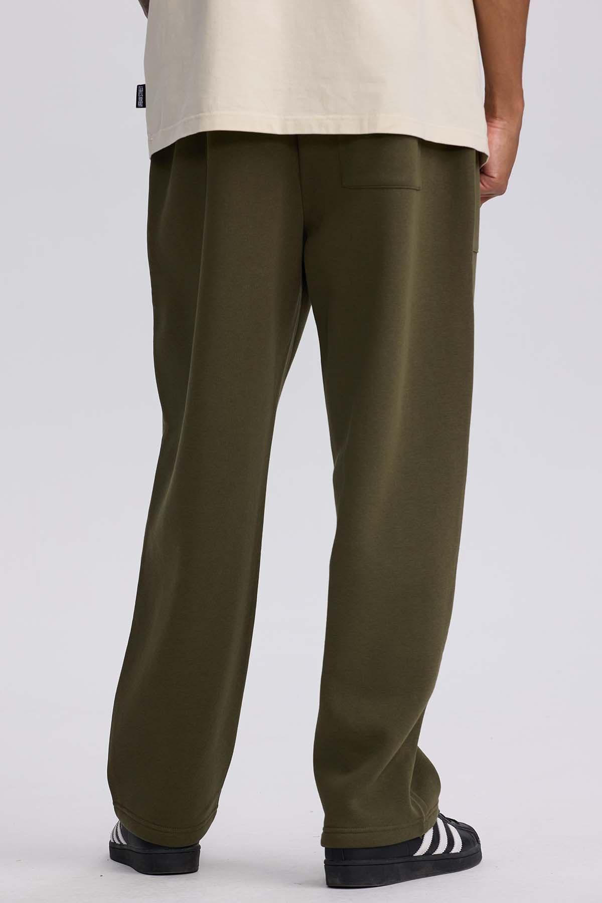 Pantalón Hombre Loosefit Verde Militar-2