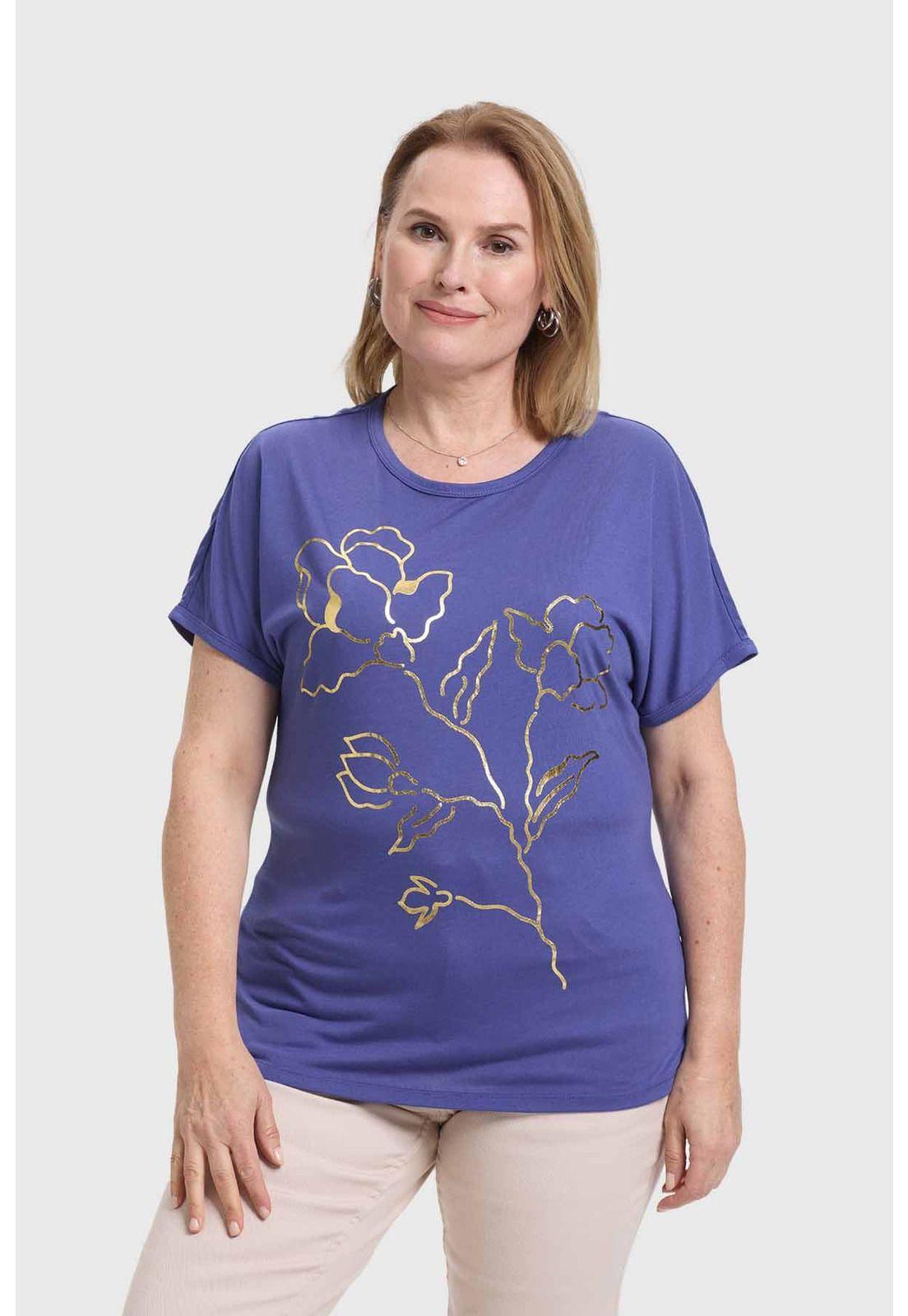 Polera Mujer Dorada Azul-0