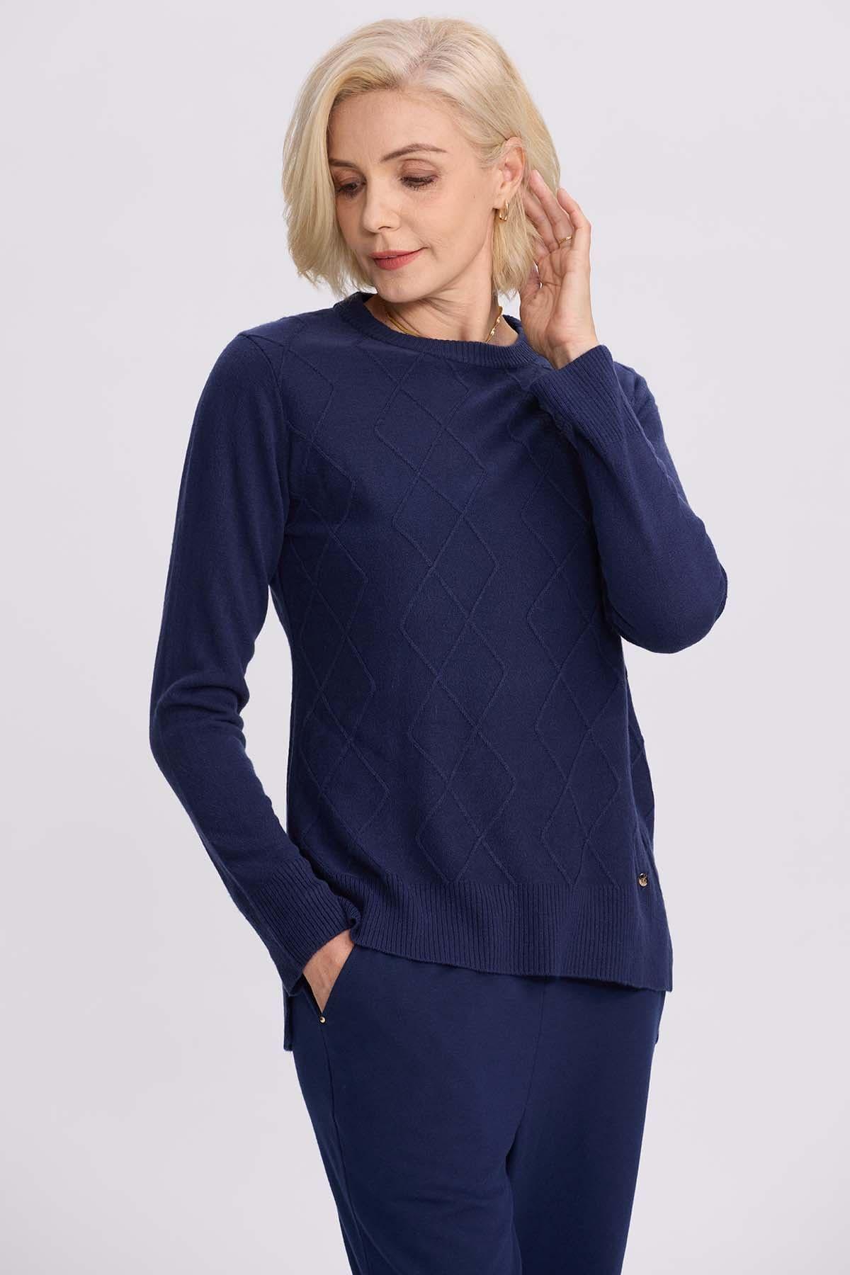Sweater Mujer Cerrado Azul-1
