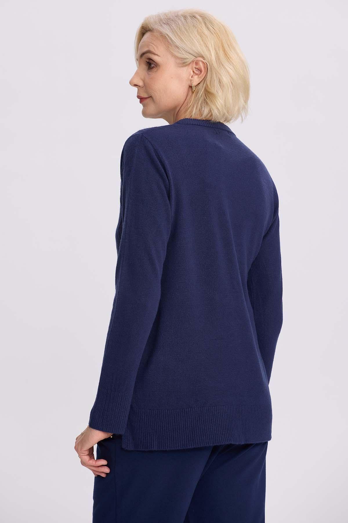 Sweater Mujer Cerrado Azul-2