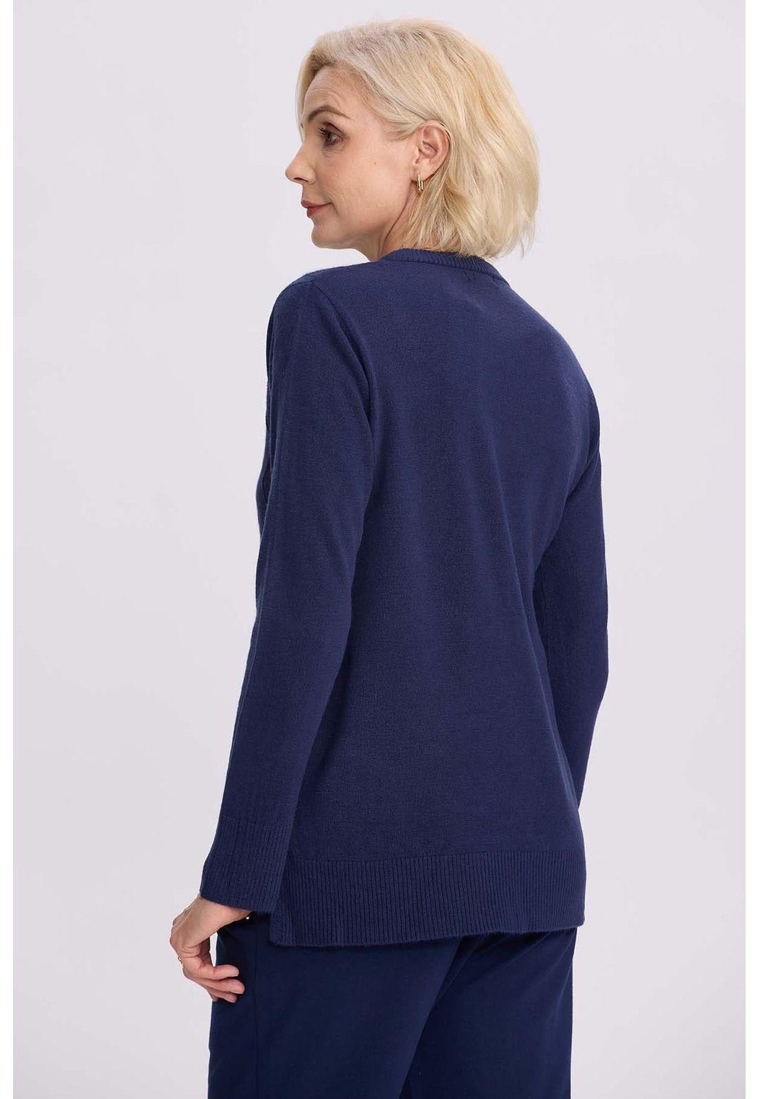 Sweater Mujer Cerrado Azul-2