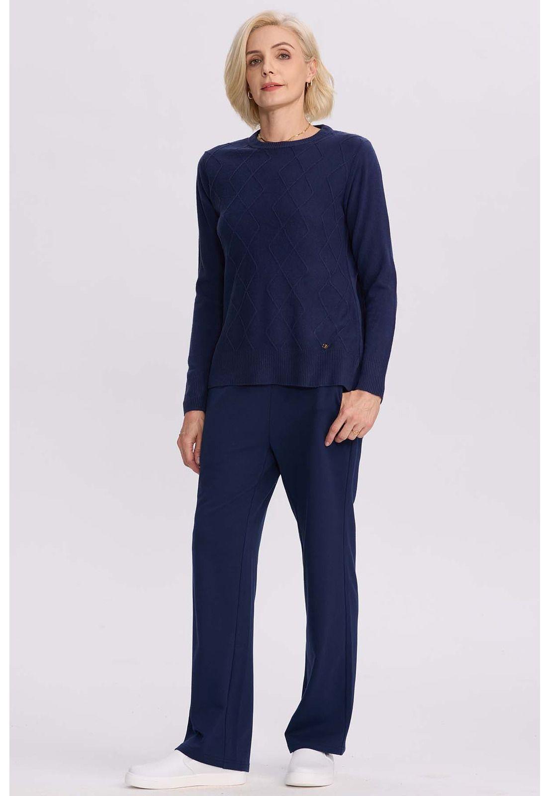 Sweater Mujer Cerrado Azul-3