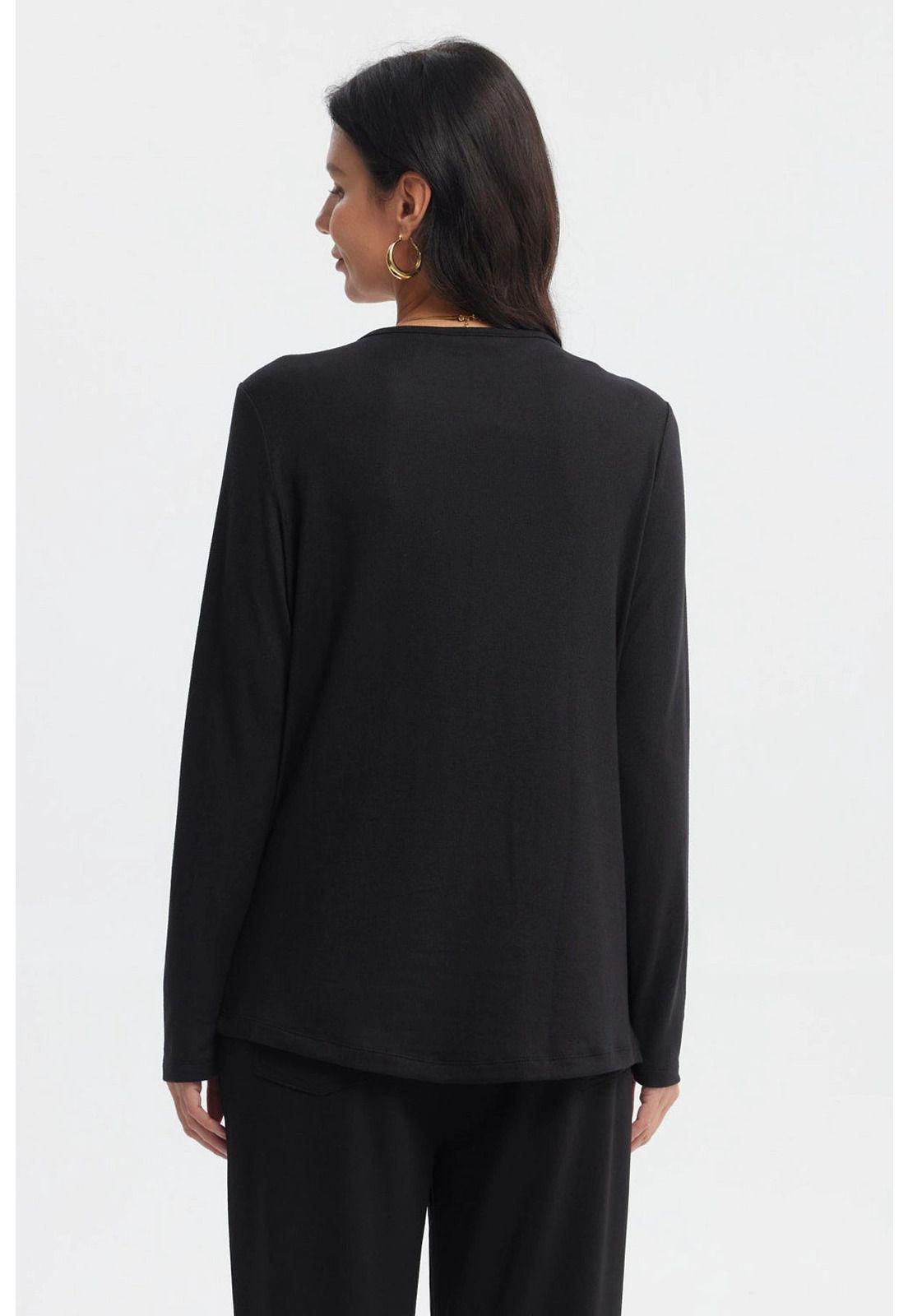 Sweater Mujer Casual Cuello Redondo Negro-2